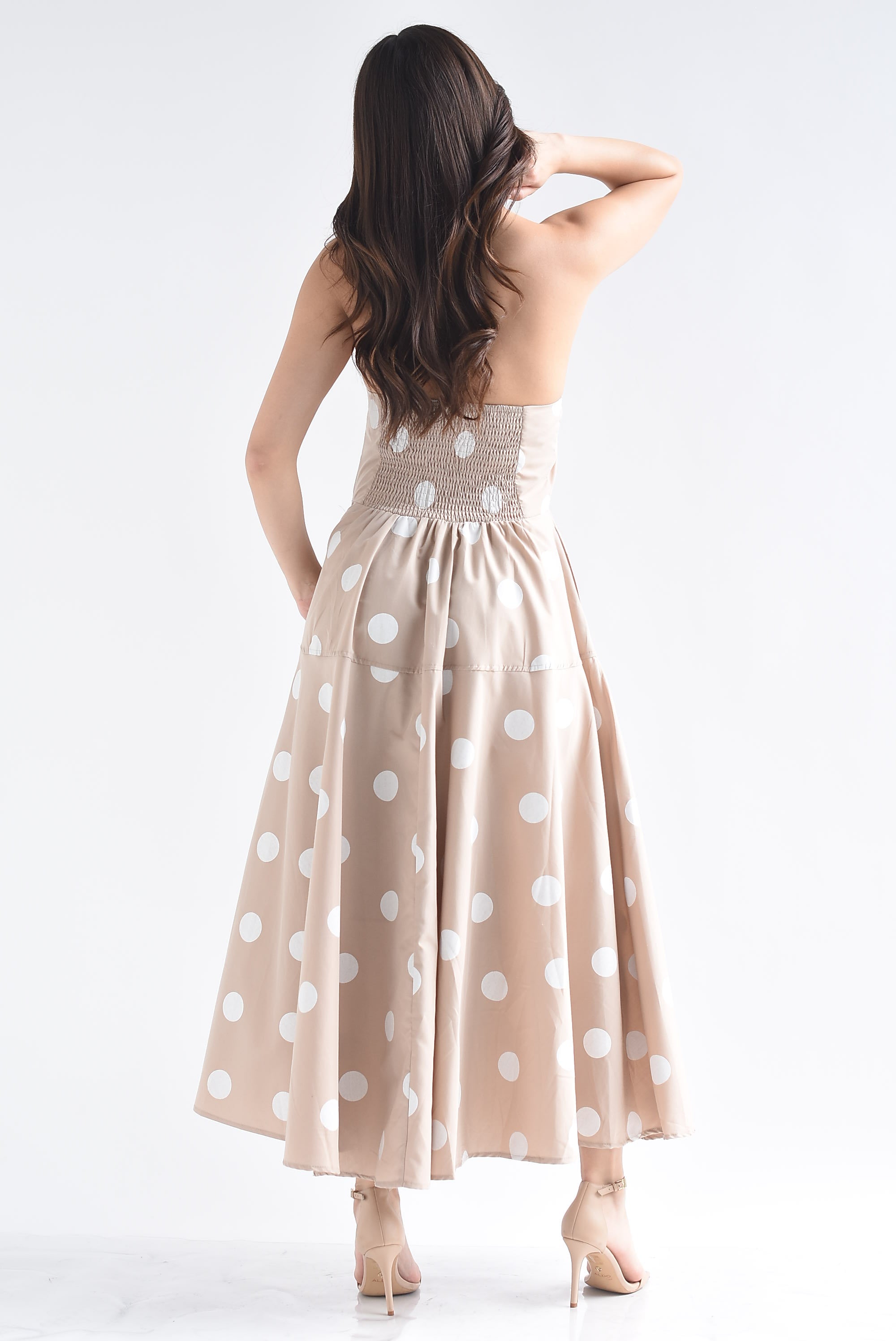 Vestido halter polka dots