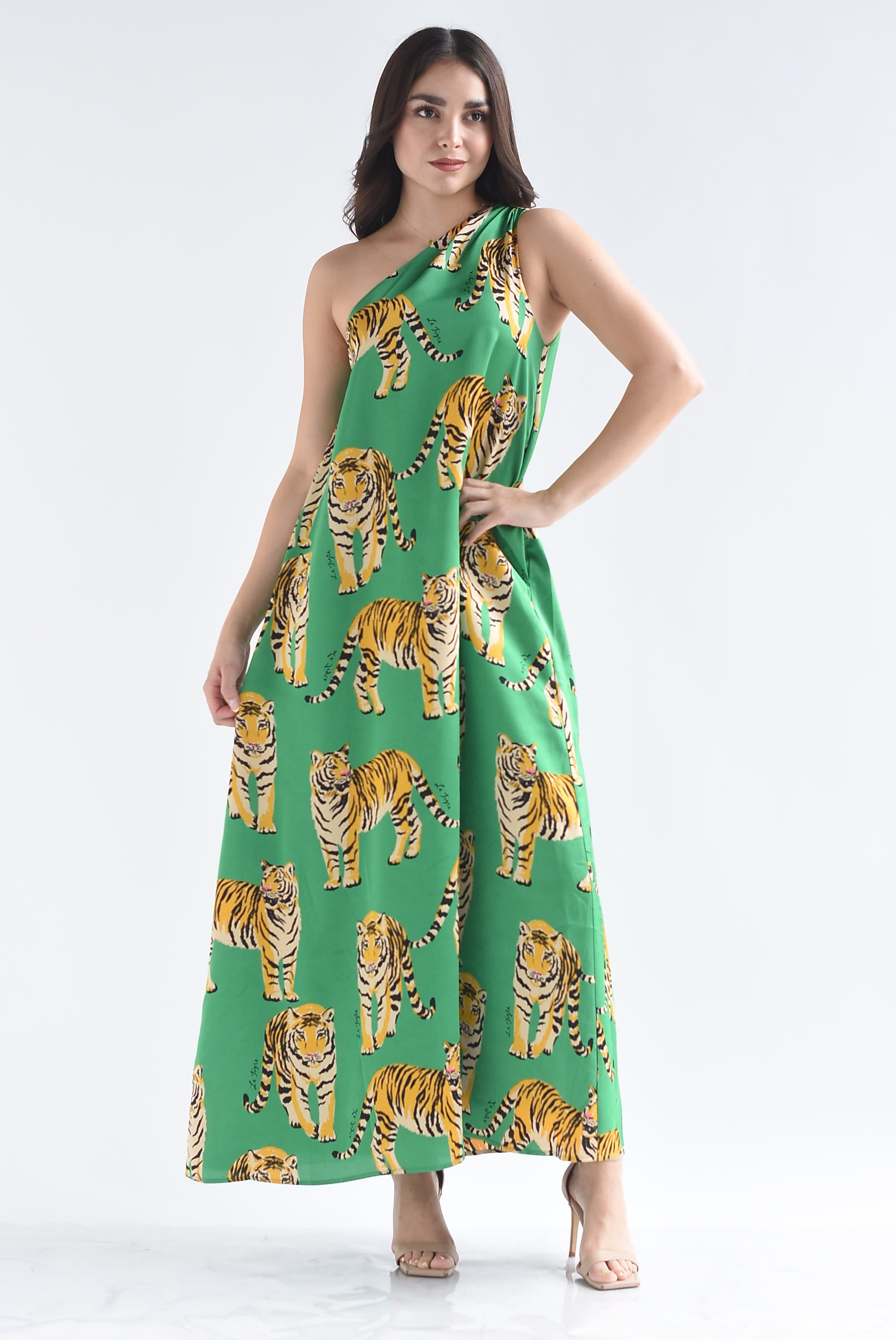 Vestido asimétrico tigre