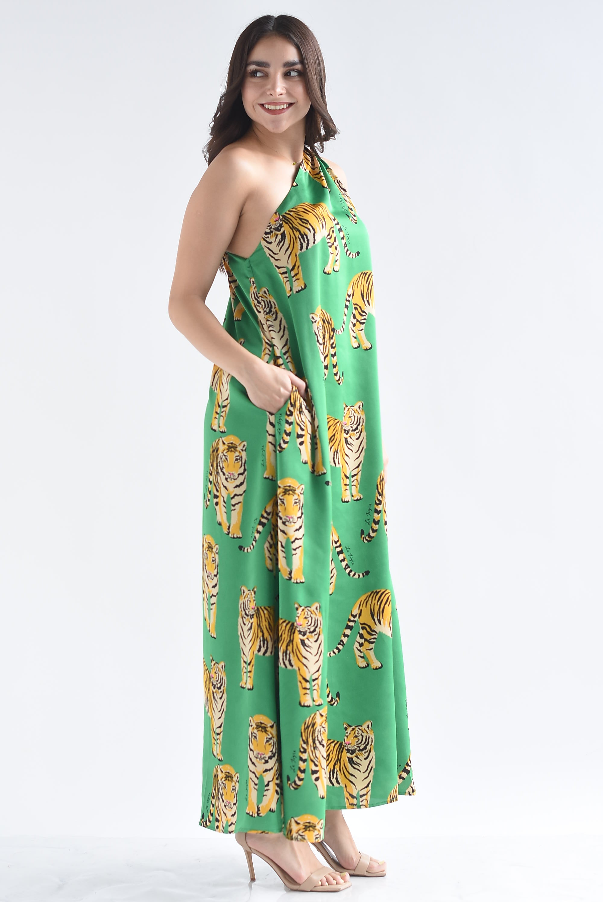 Vestido asimétrico tigre
