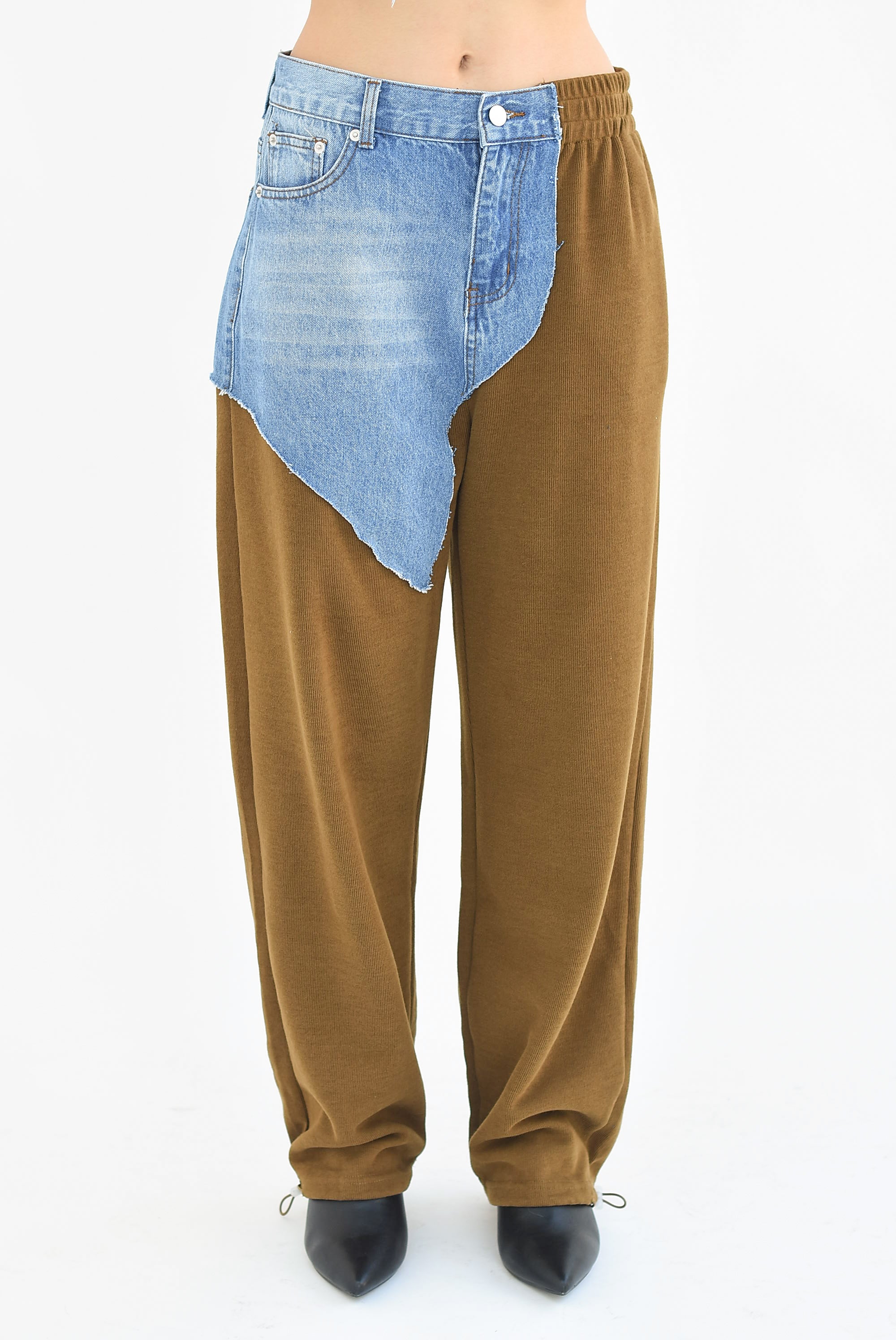 Pantalón patchwork Denim Camel