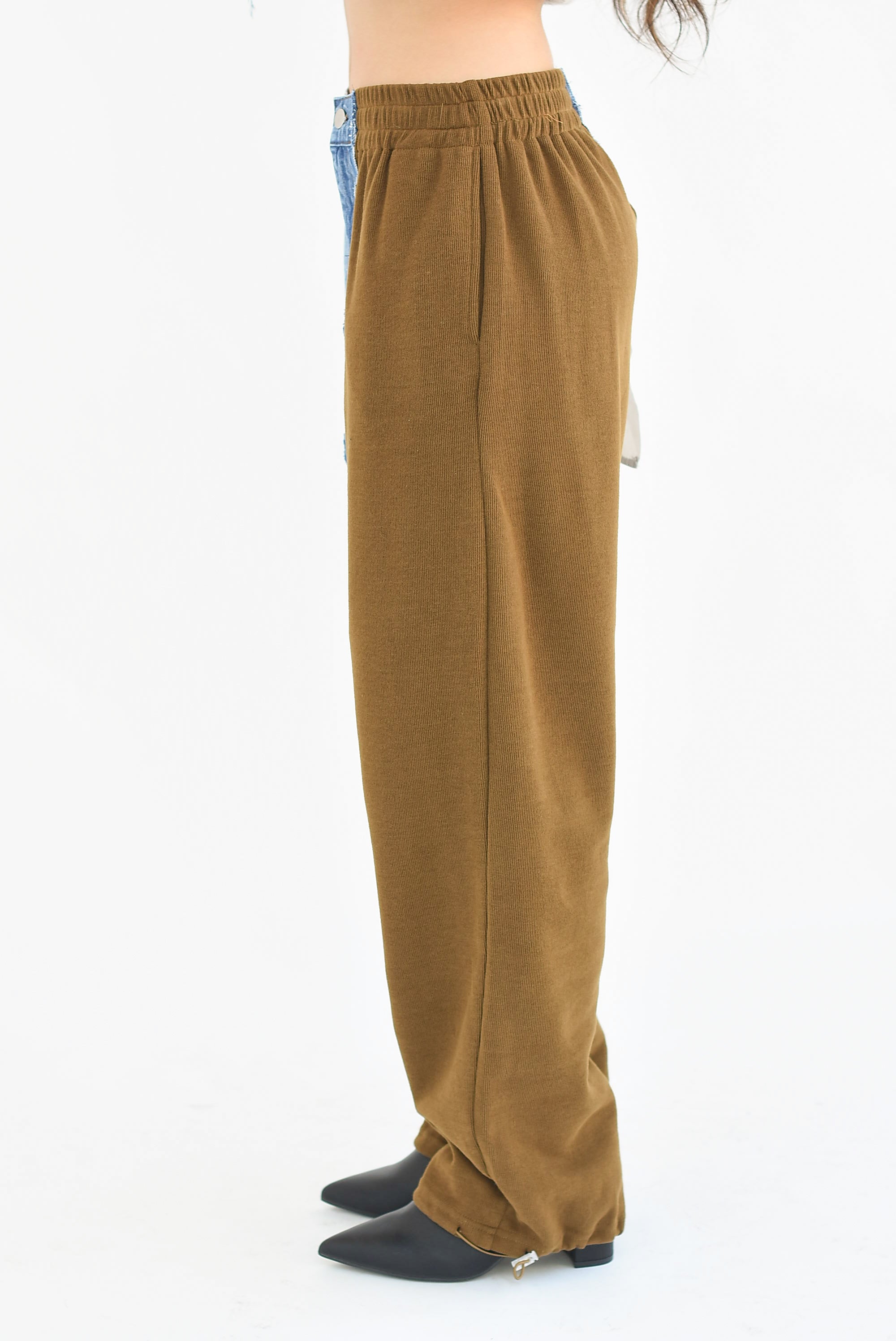 Pantalón patchwork Denim Camel
