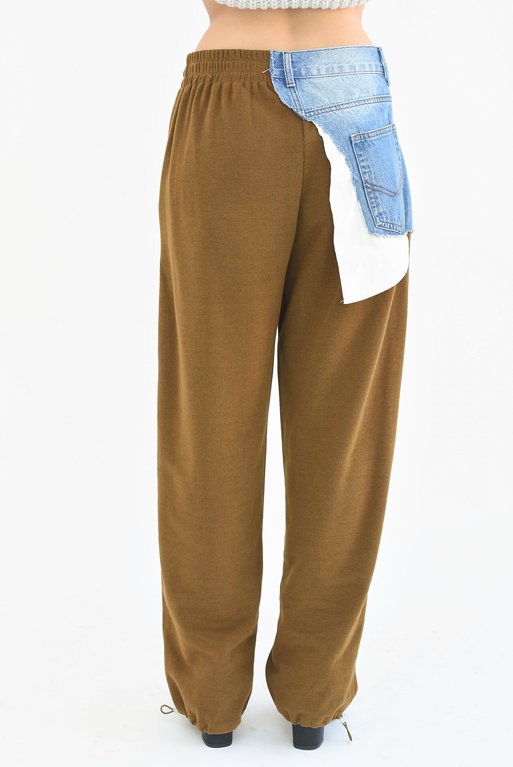 Pantalón patchwork Denim Camel