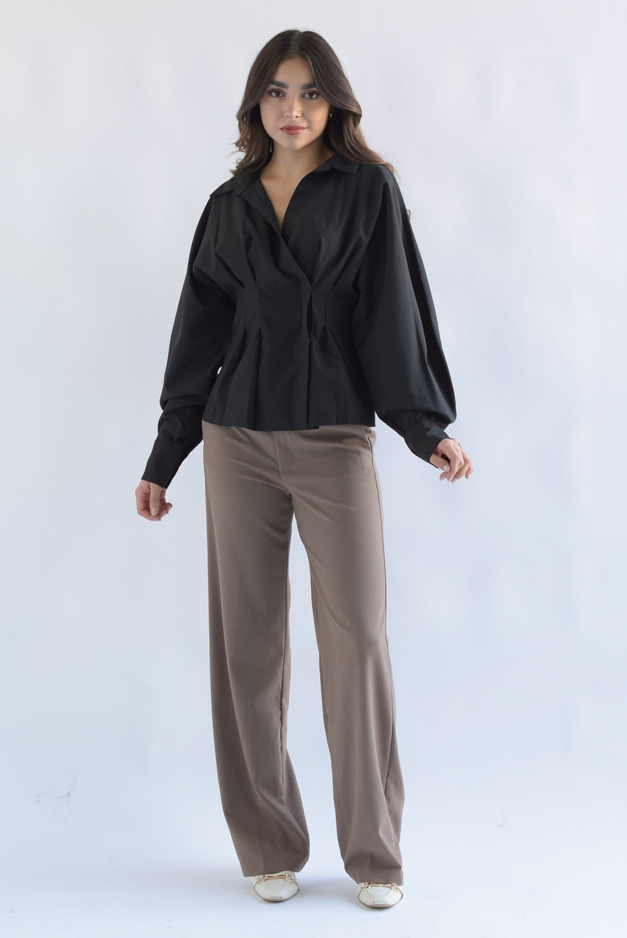 Camisa pinzas Negro