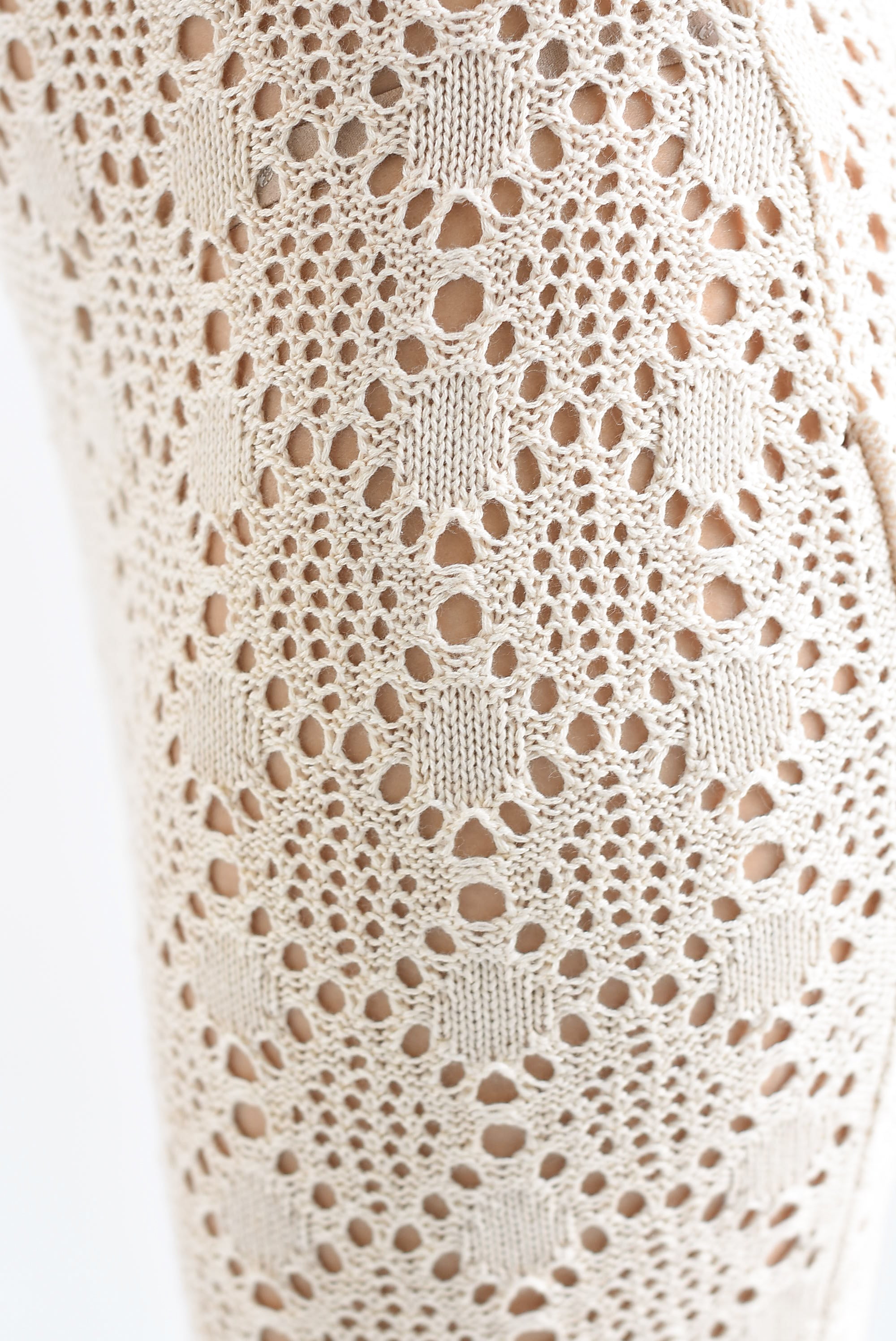 Falda larga sirena crochet Beige