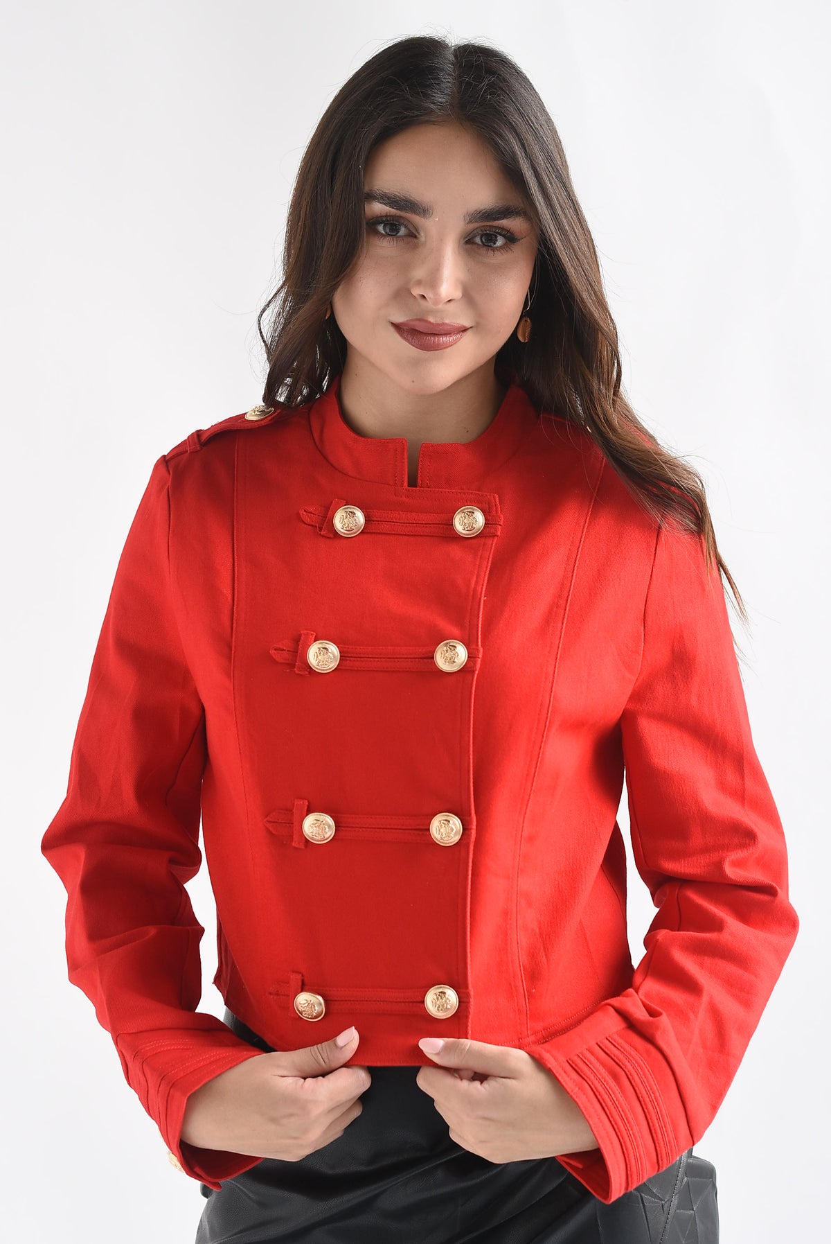 Blazer crop militar Denim