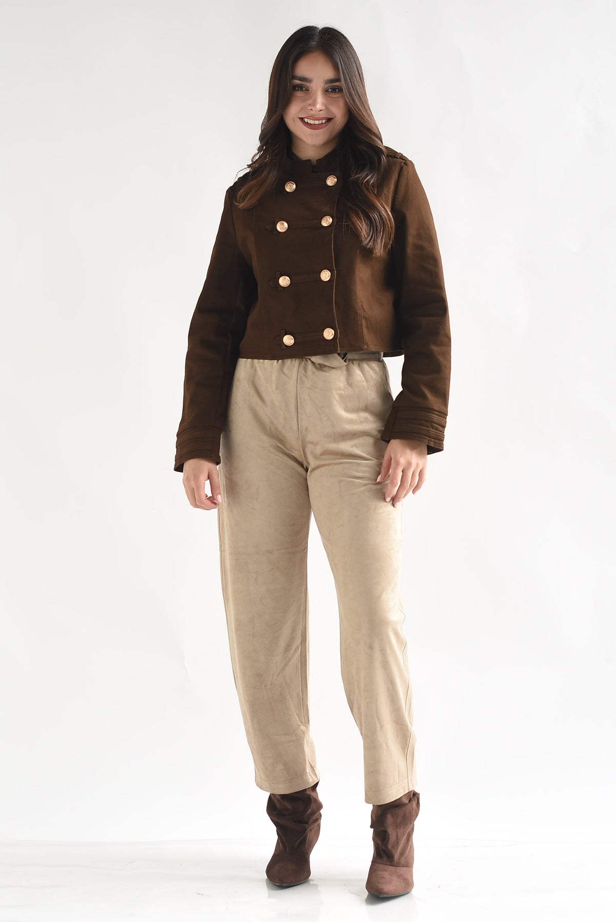 Blazer crop militar Denim