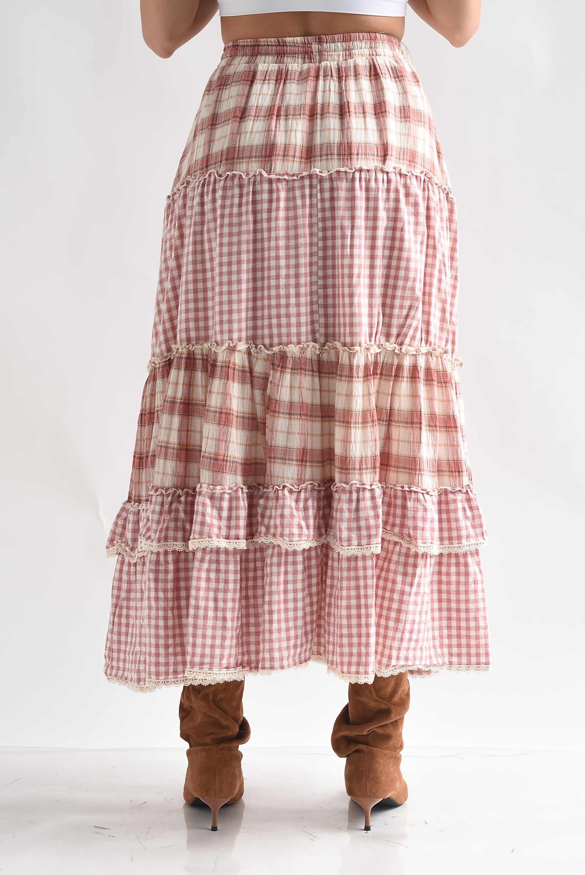 Falda asimétrica olanes cuadros