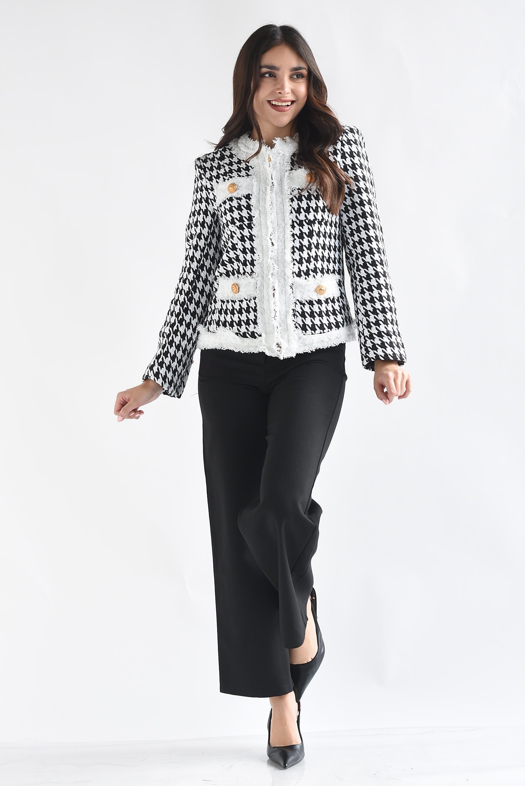 Blazer tweed houndstooth