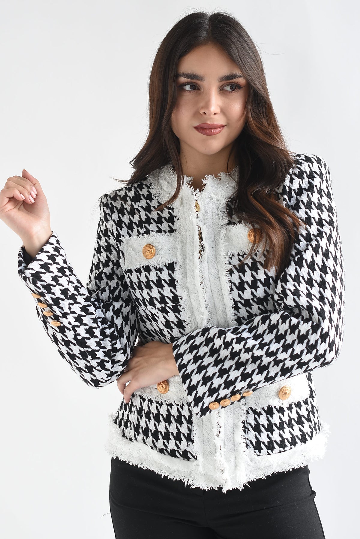 Blazer tweed houndstooth