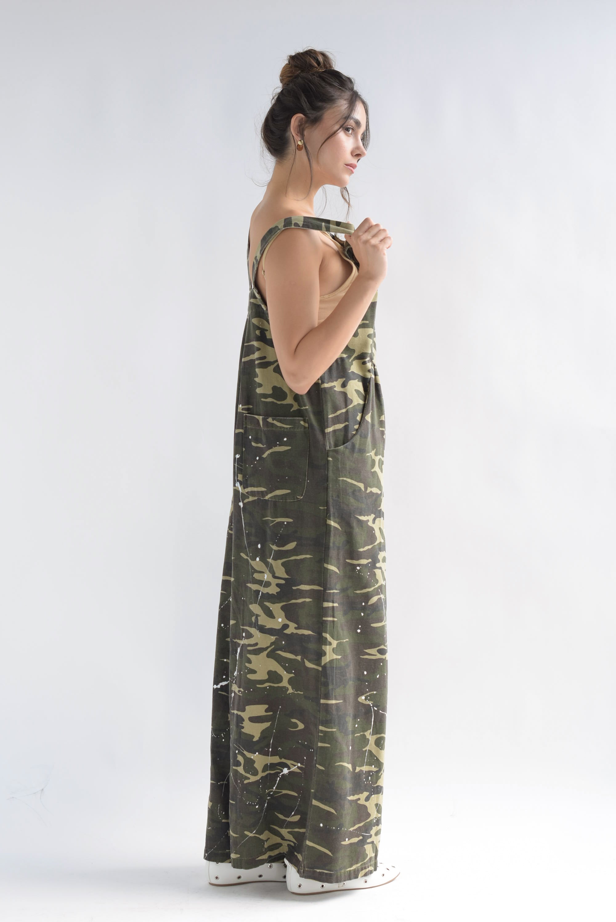 Overol Denim súper wide Camuflaje