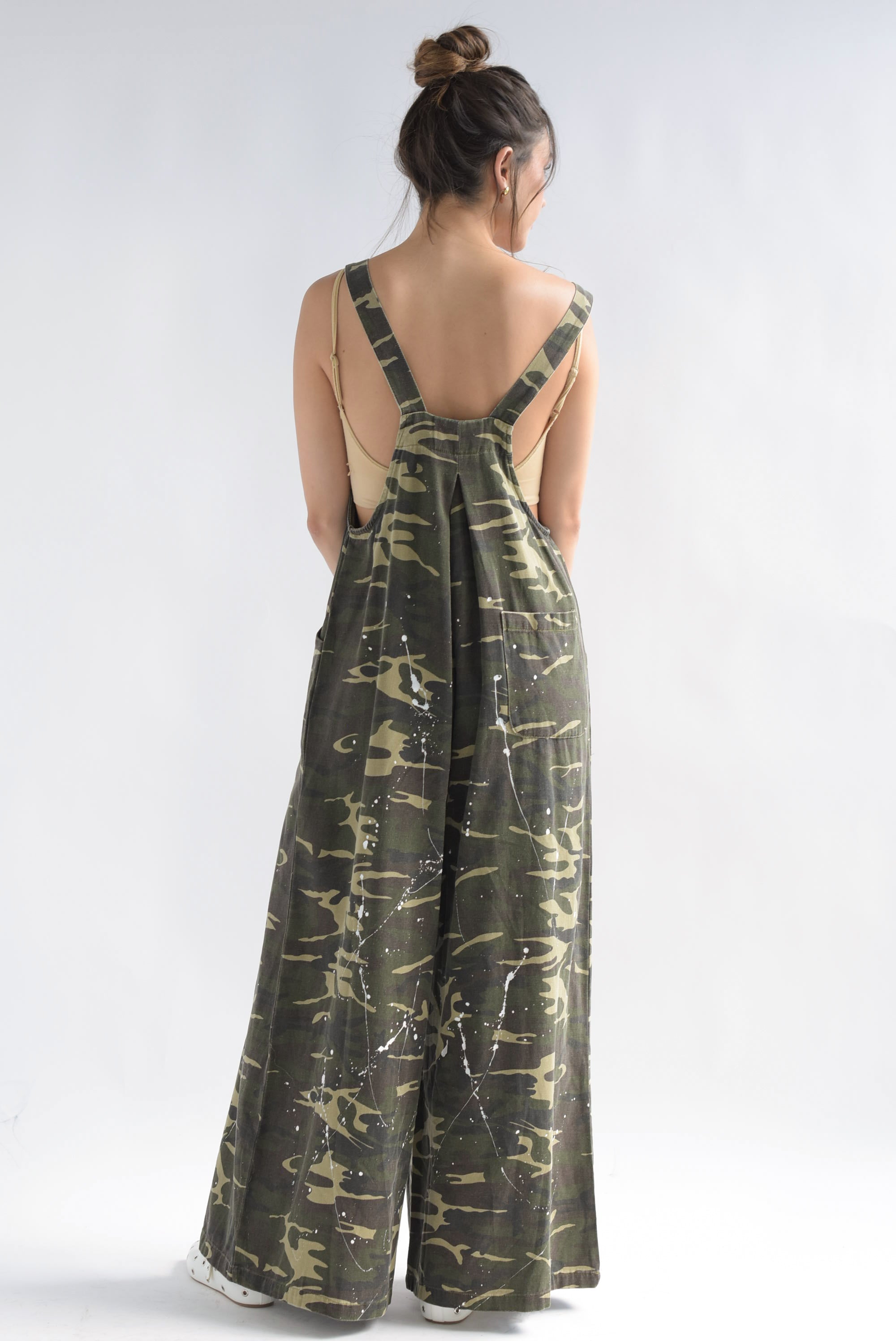 Overol Denim súper wide Camuflaje