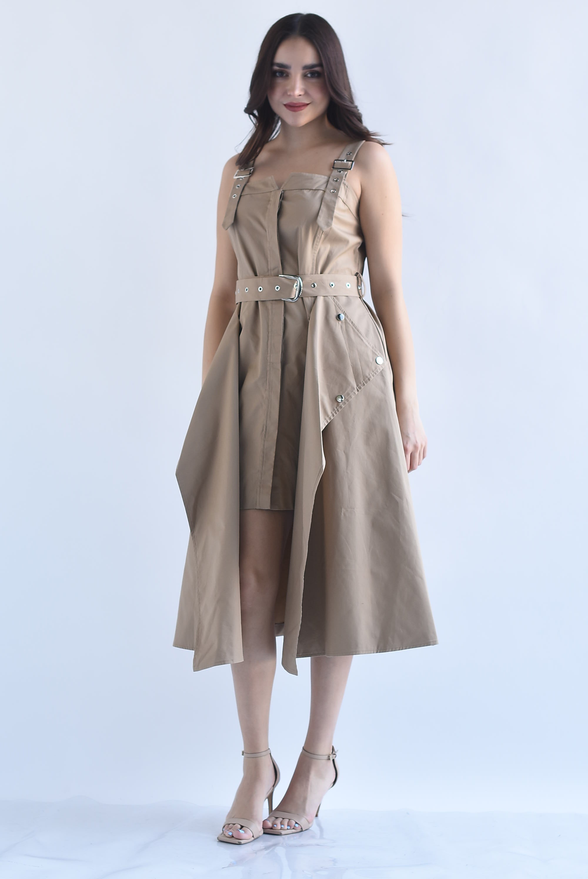Vestido gabardina asimétrico