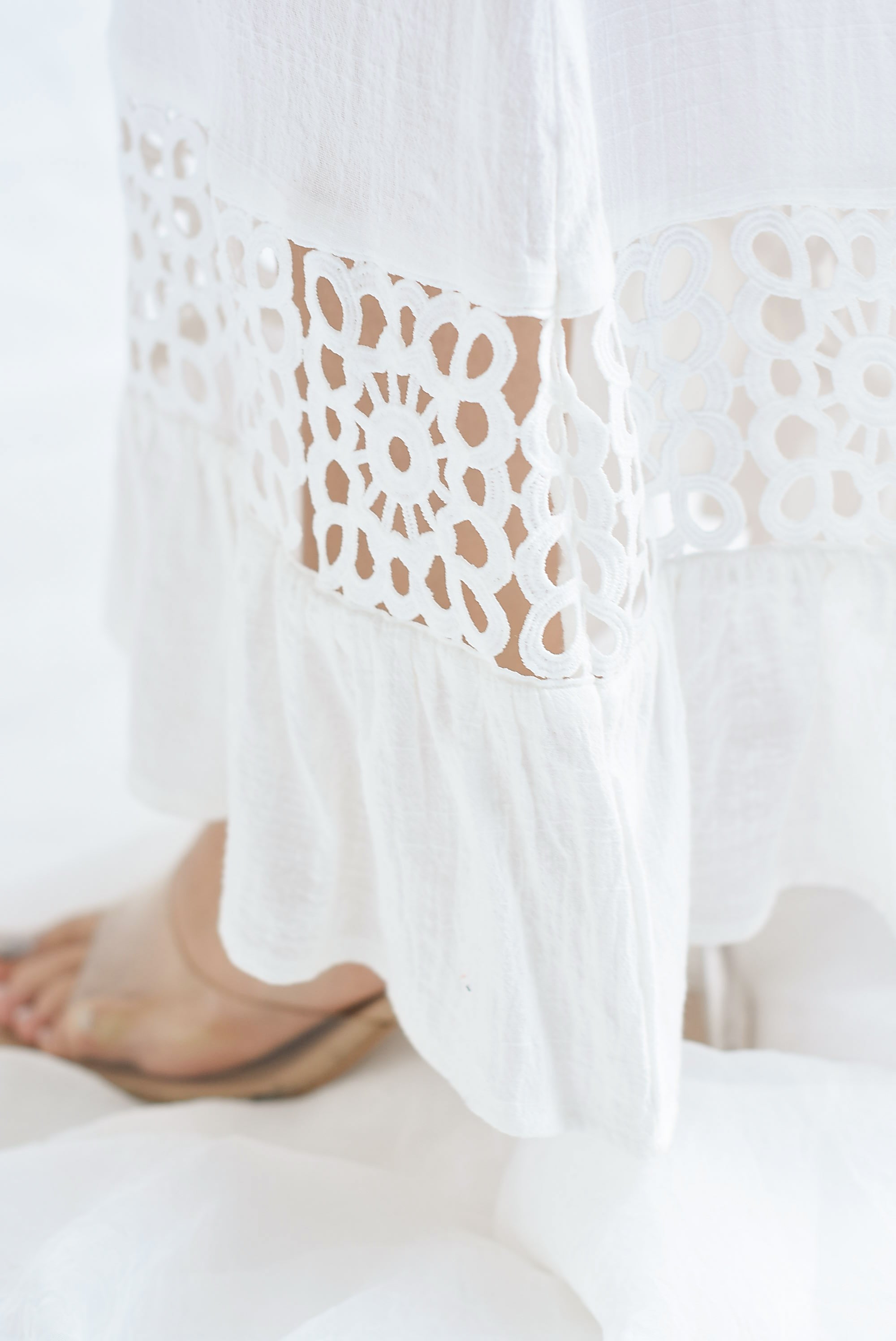 Set Pantalón y Blusa tira guipur Blanco