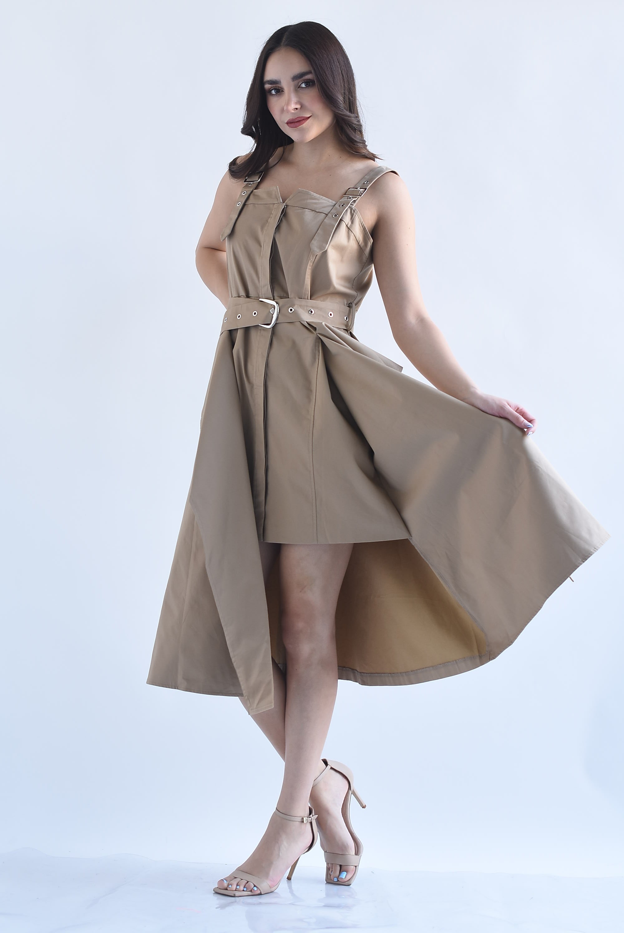 Vestido gabardina asimétrico