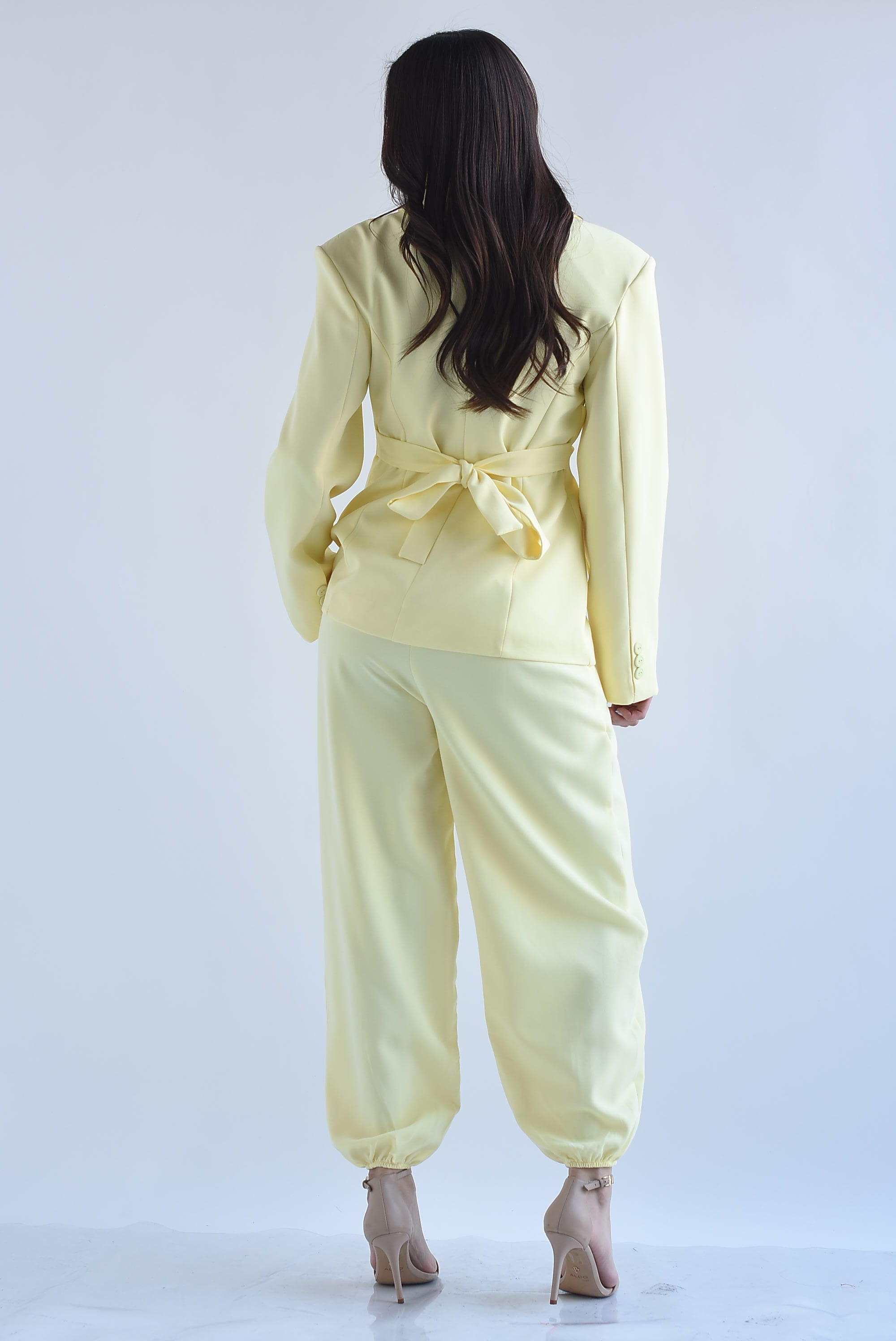 Set Pantalón globo y Blazer drapeado