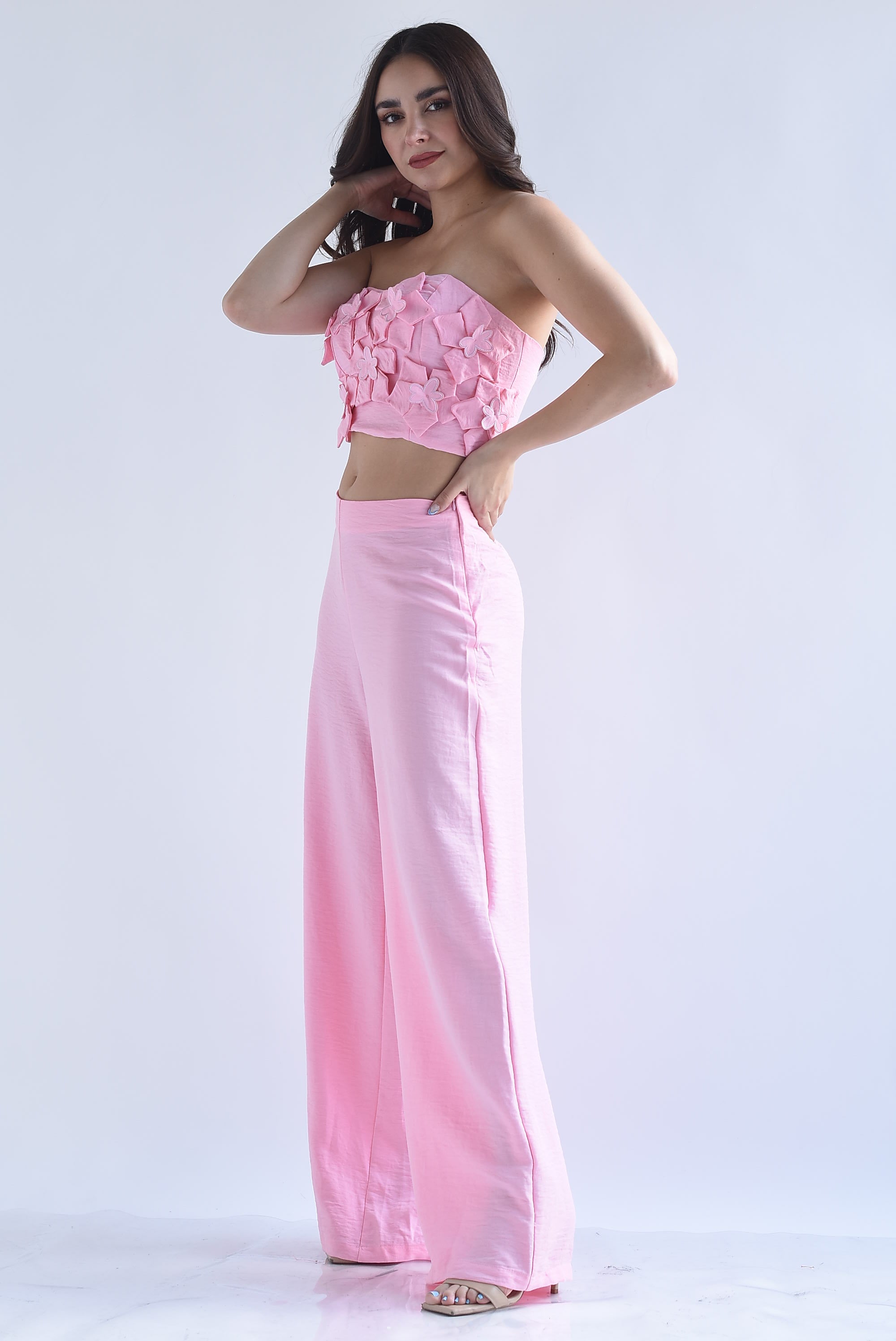 Set Pantalón wide y Top flores