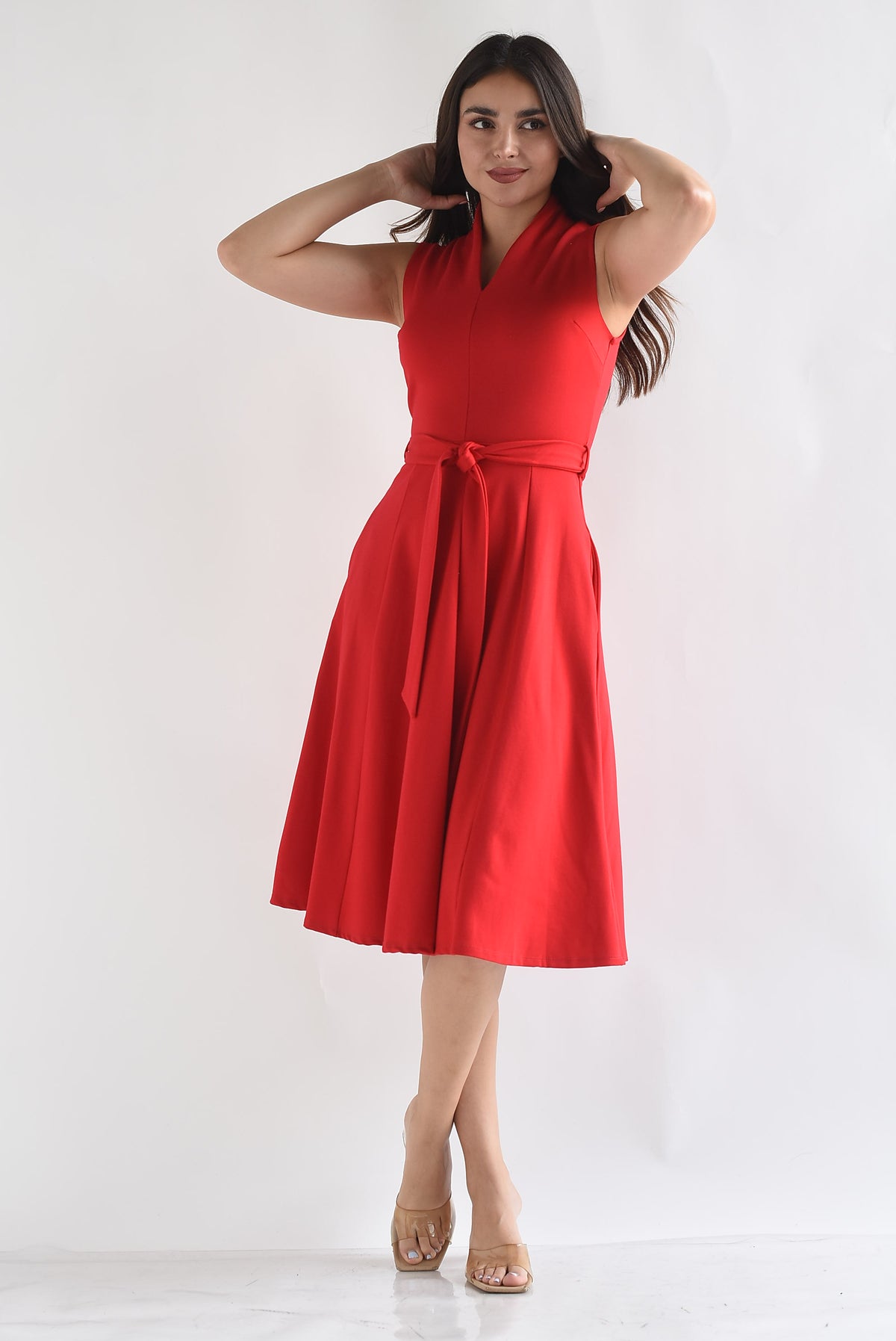 Vestido midi cinta