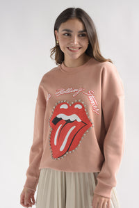 Fashion Styled Sudadera Rolling Stones Nude