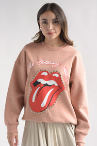 Fashion Styled Sudadera Rolling Stones Nude