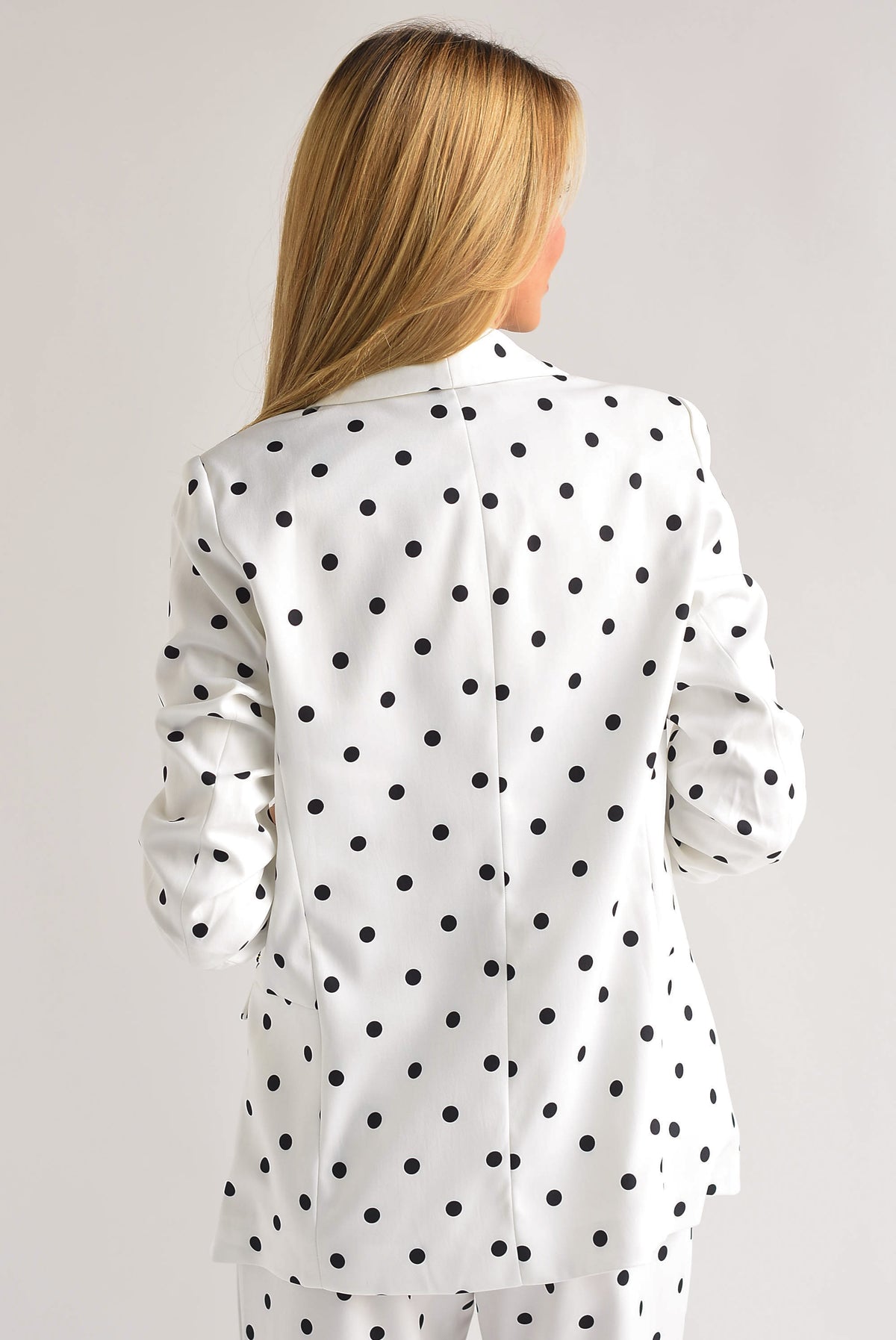 Blazer manga 3/4 fruncida polka dots