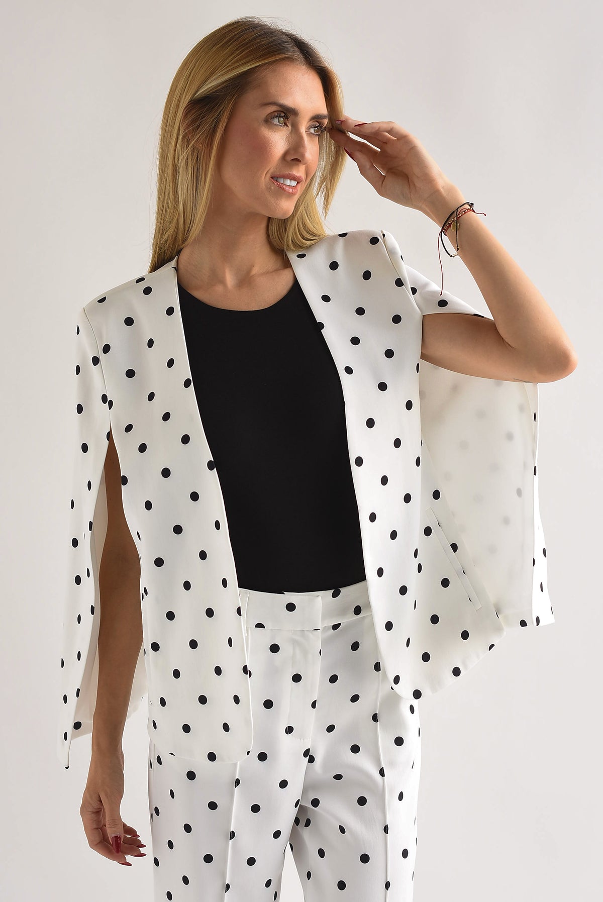 Blazer capa polka dots