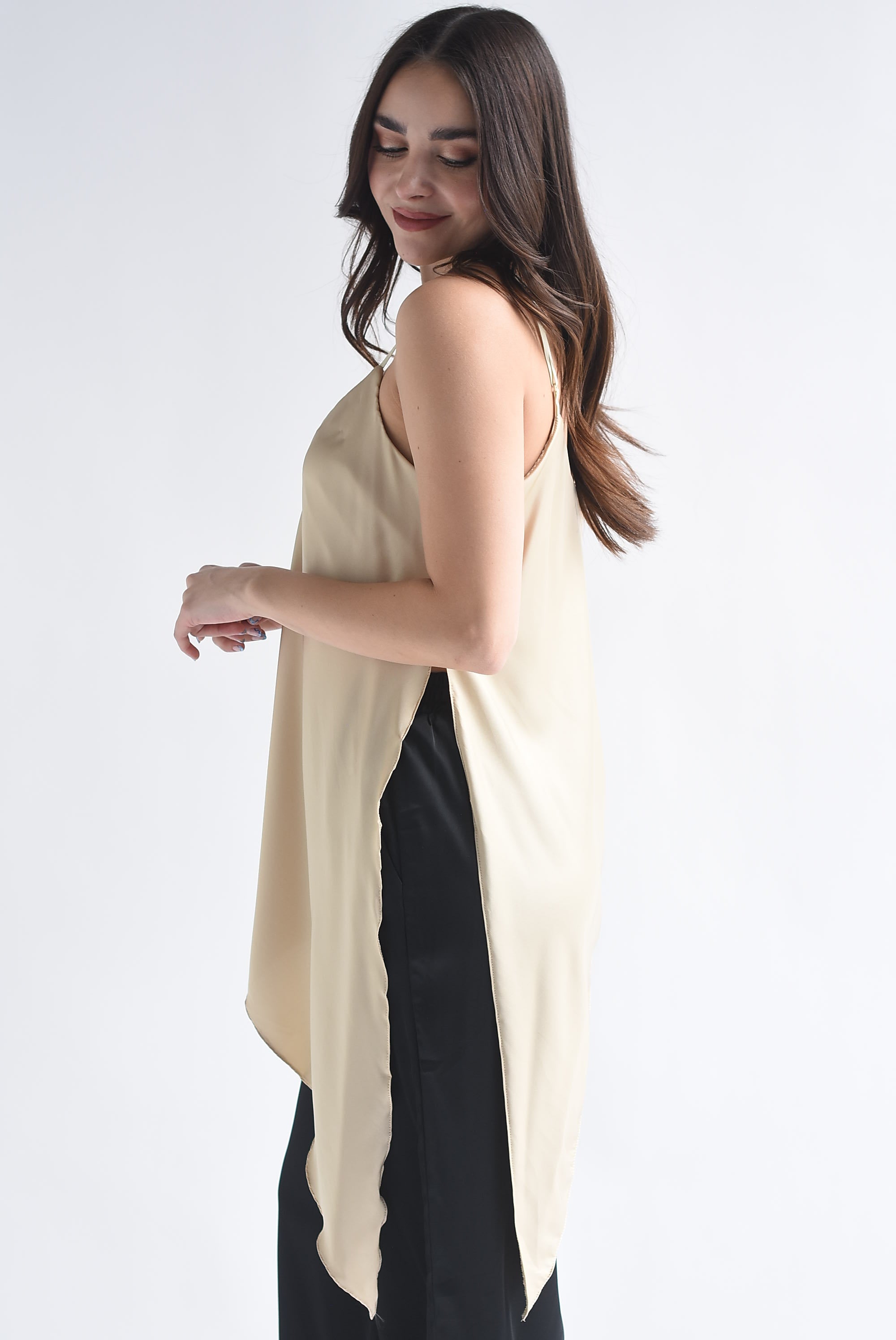 Top lencero asimétrico abertura