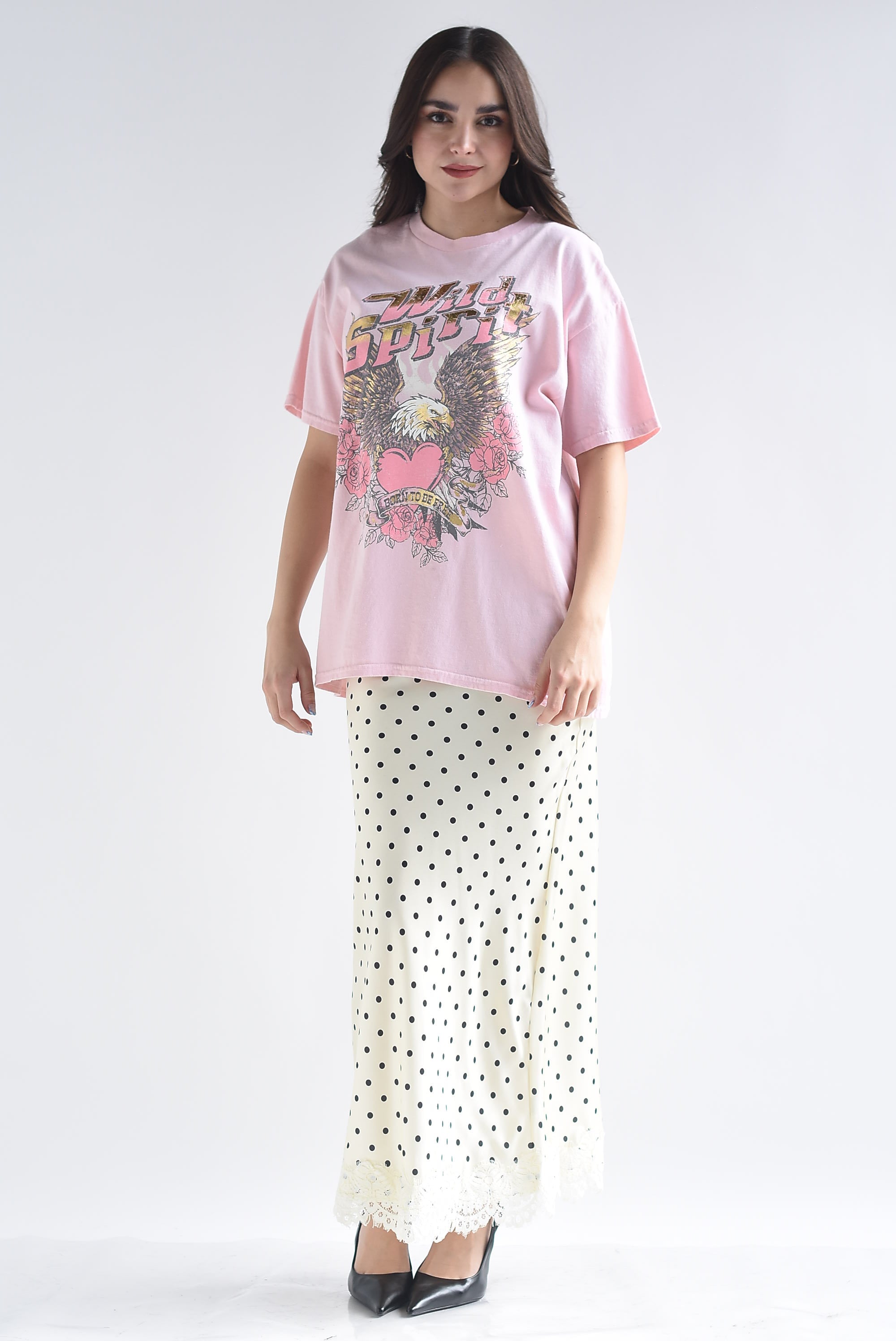 Falda lencera polka dots filo encaje