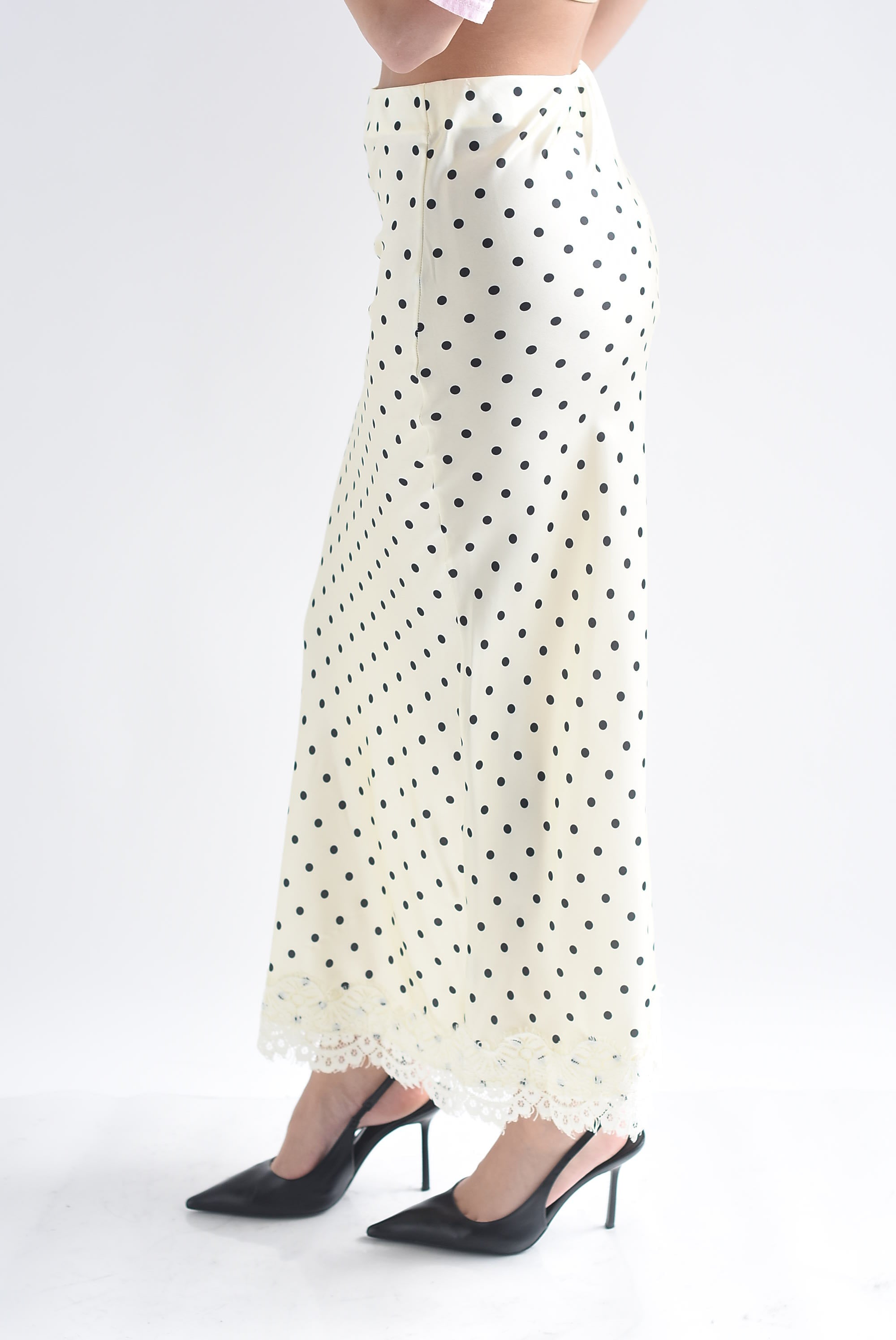Falda lencera polka dots filo encaje