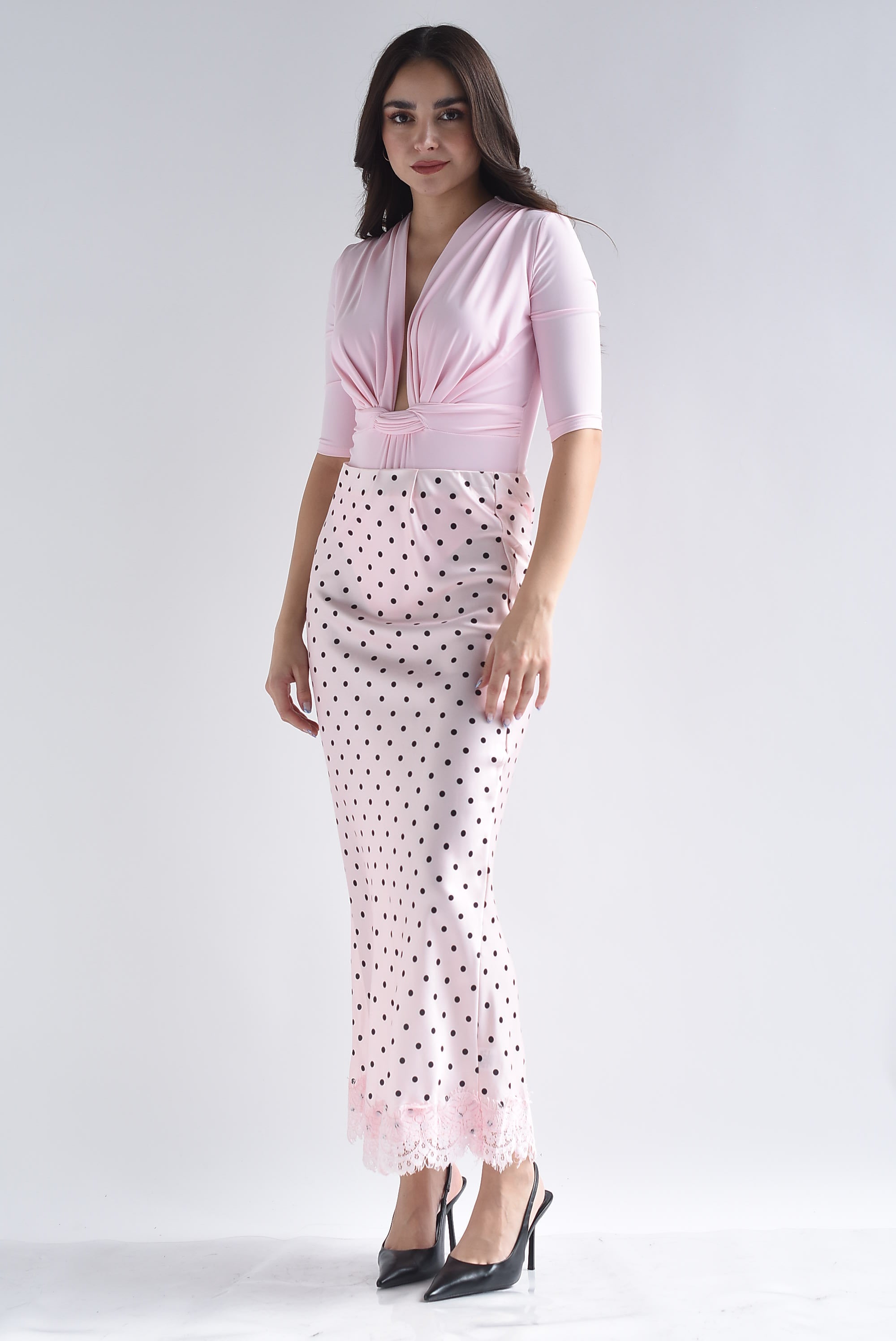 Falda lencera polka dots filo encaje