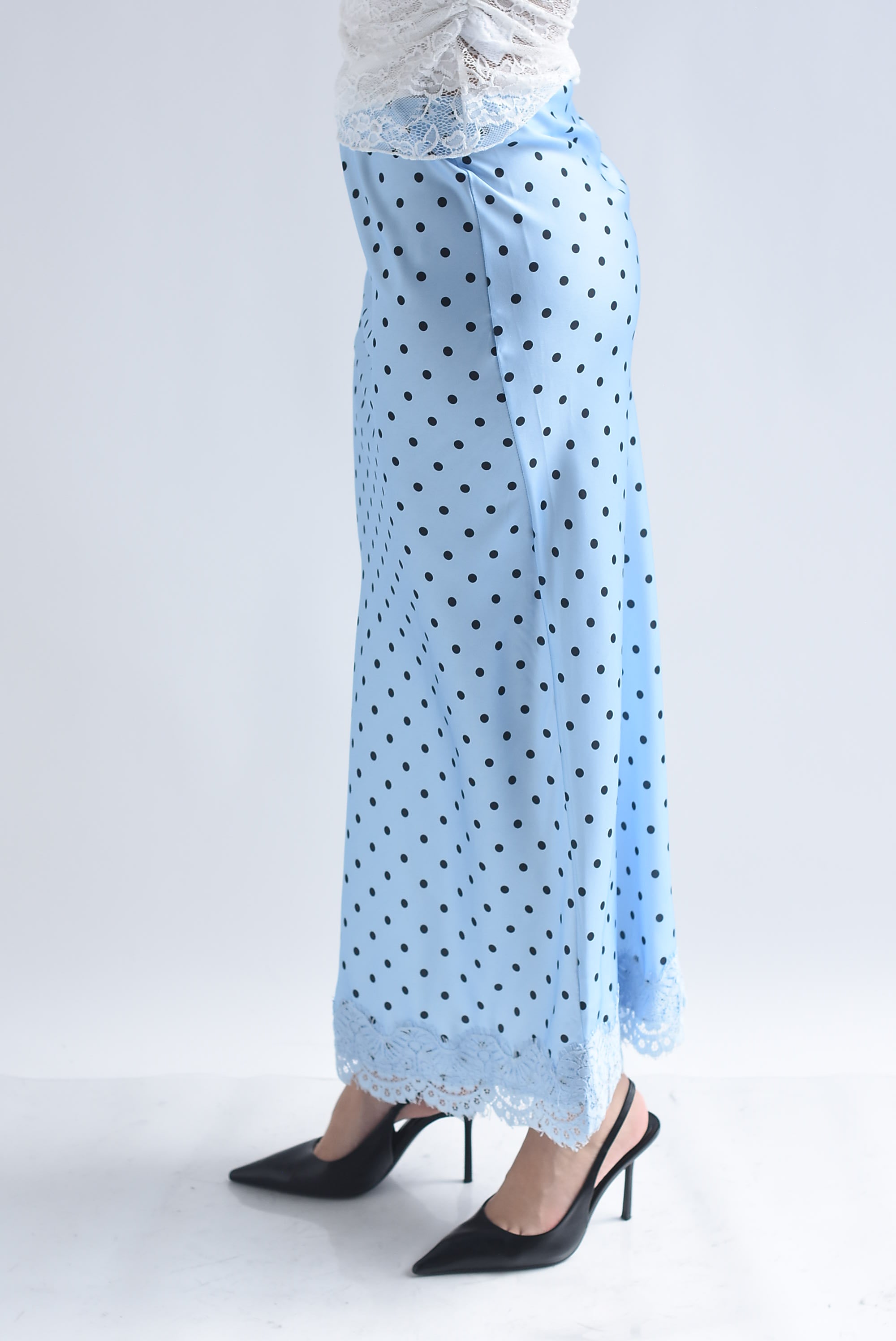 Falda lencera polka dots filo encaje