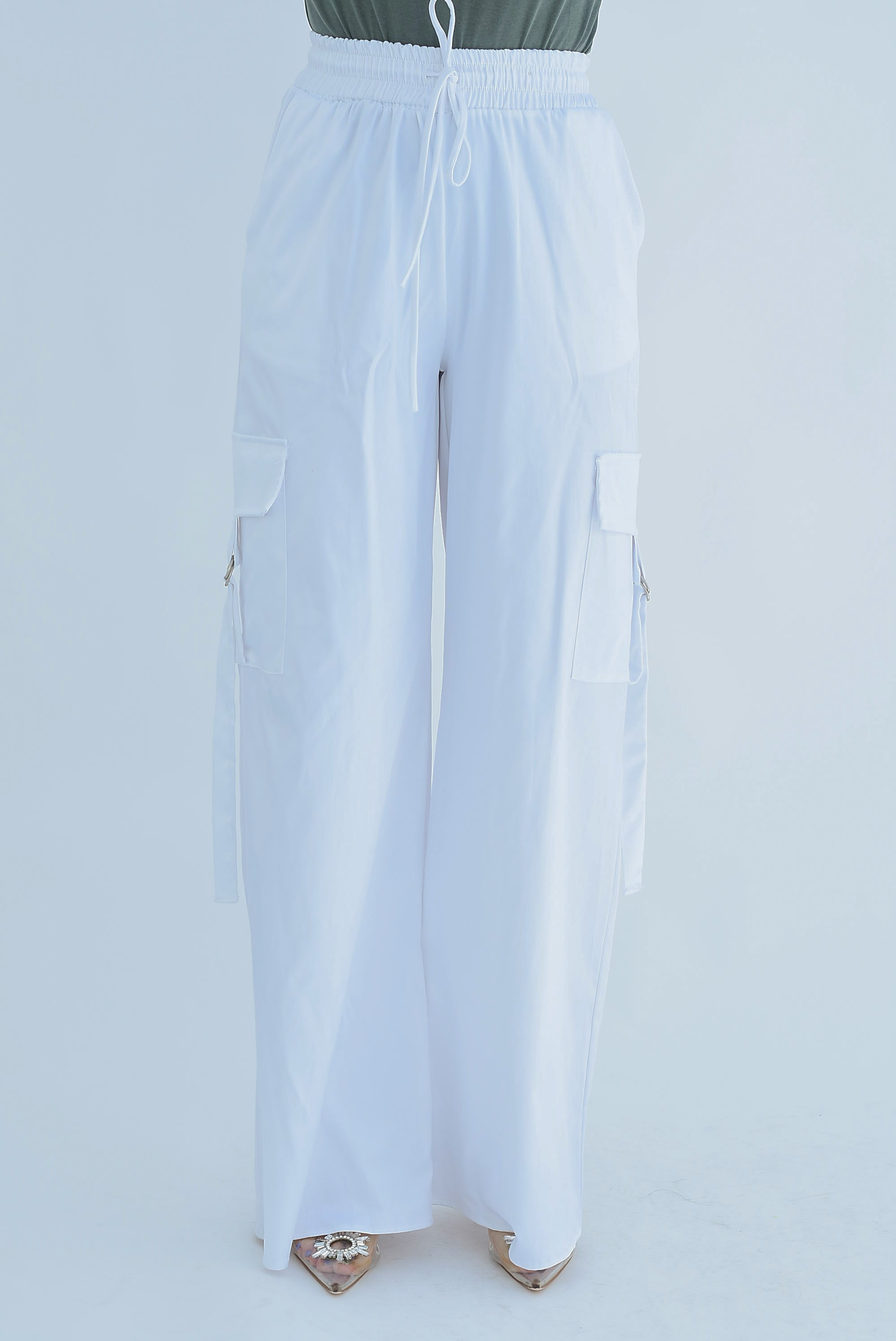 Pantalón cargo argollas Blanco