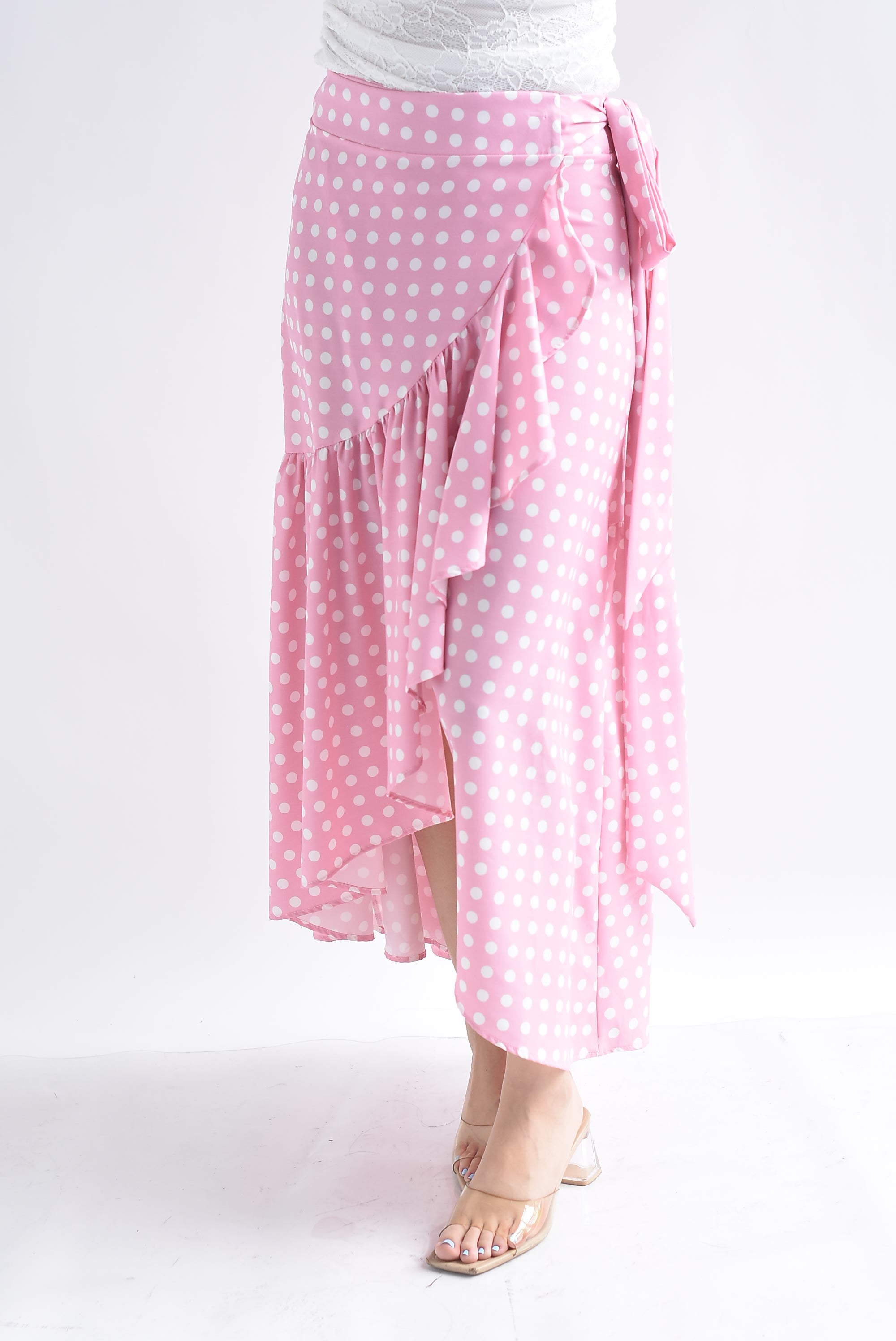 Falda envolvente polka dots