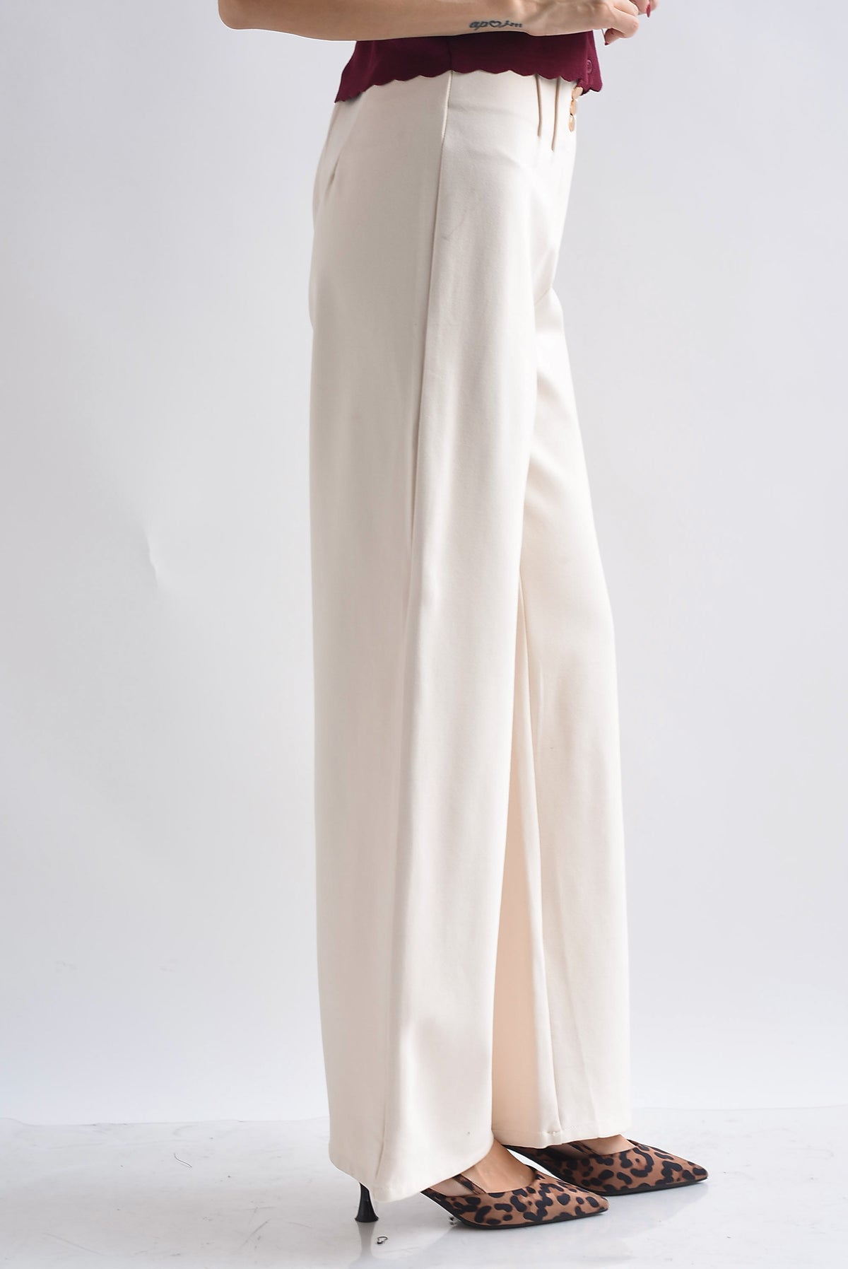 Pantalón pinzas cintura alta