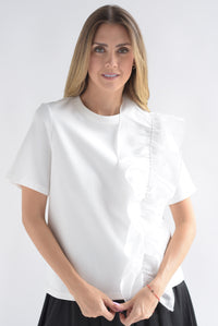 Fashion Styled T-Shirt olán brillos Blanca