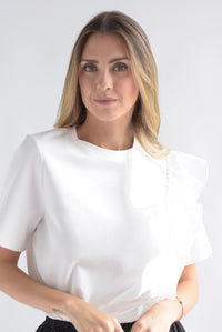 Fashion Styled T-Shirt olán brillos Blanca