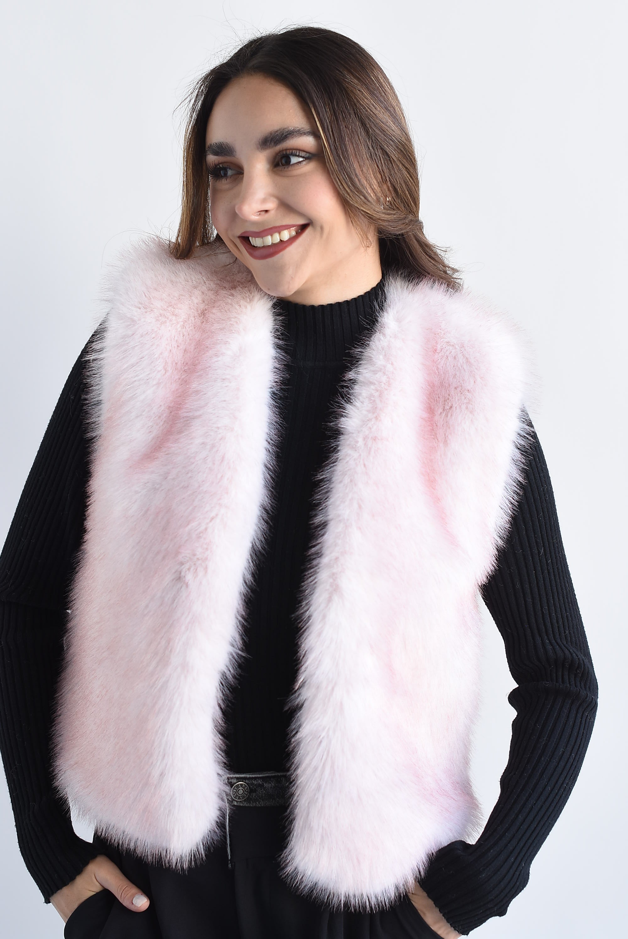 Chaleco faux fur Rosa Baby