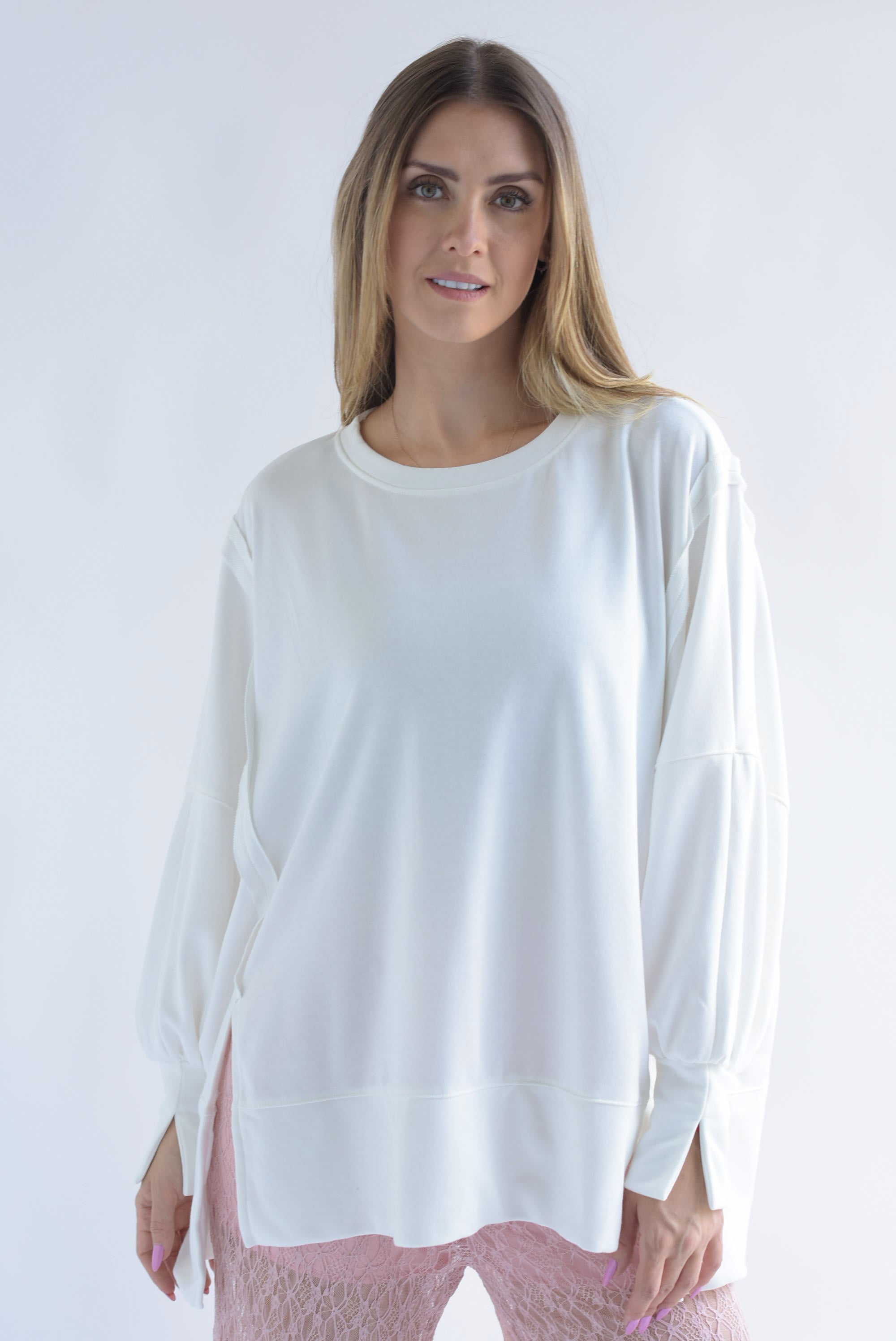 Sudadera costuras Blanca