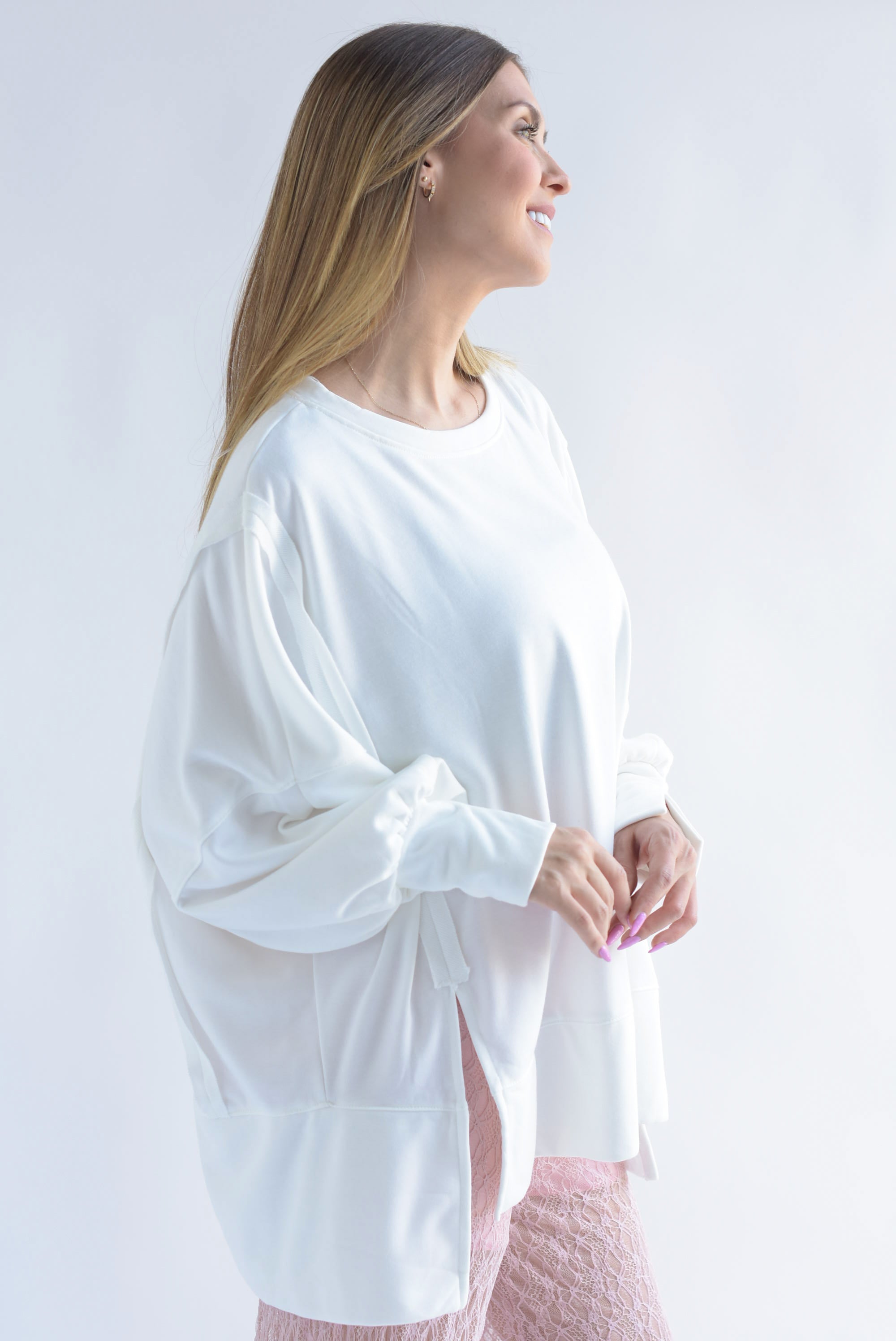 Sudadera costuras Blanca