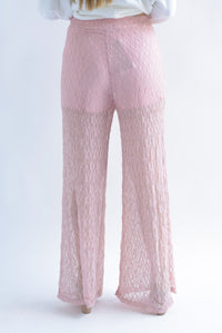 Fashion Styled Pantalón textura encaje Rosa