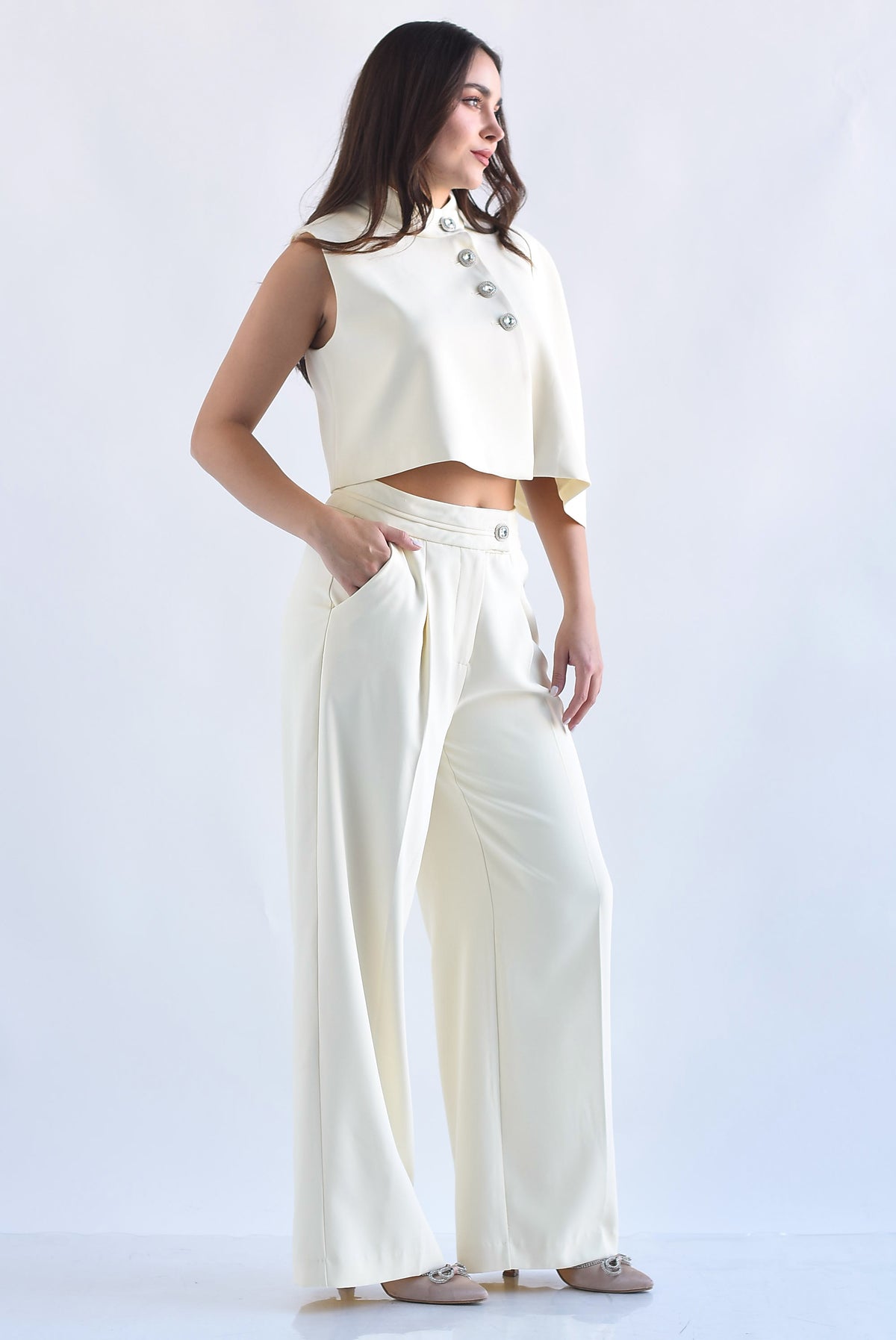 Set Pantalón y Chaleco capa joyas