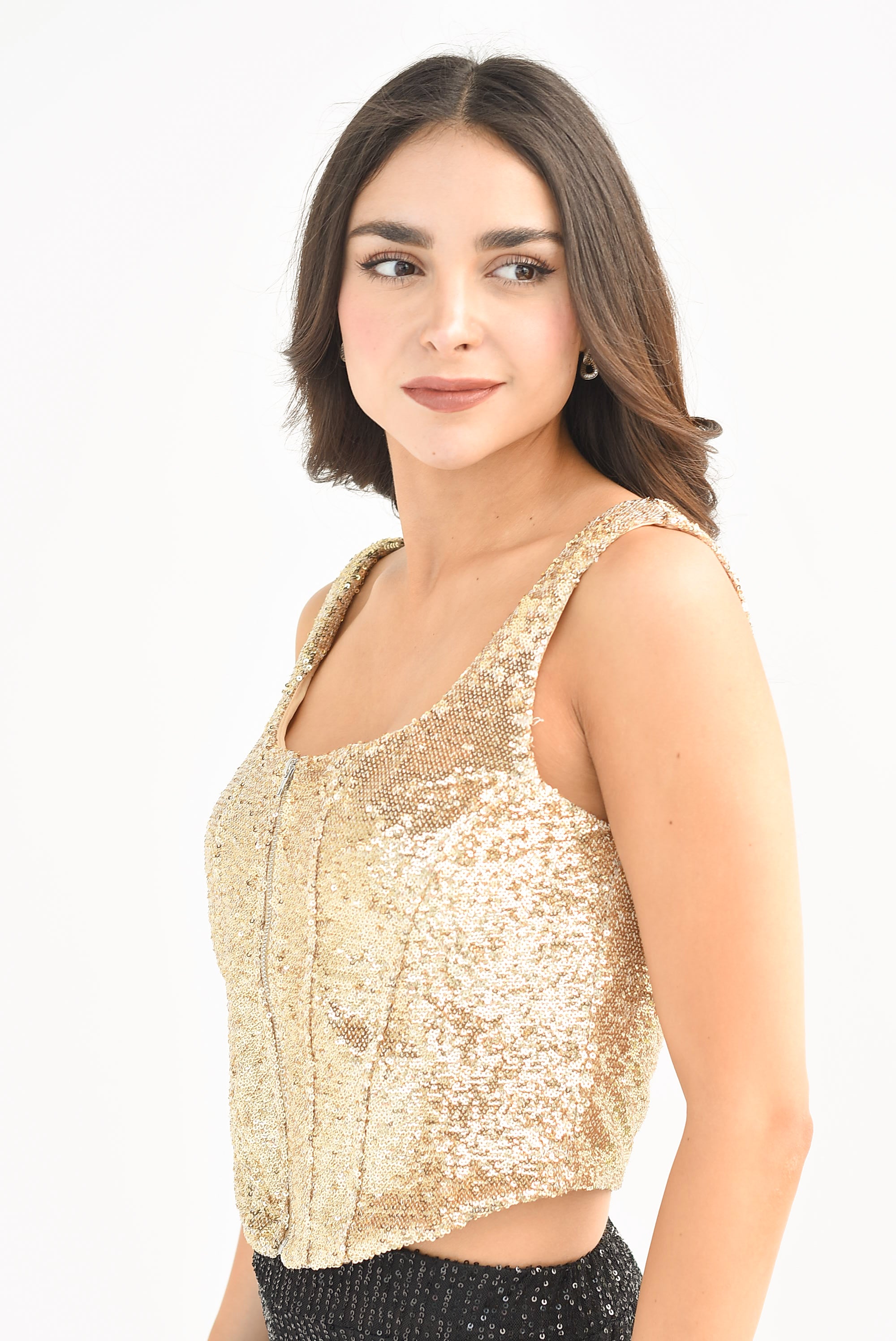 Top corsetero varilla simulada Dorado