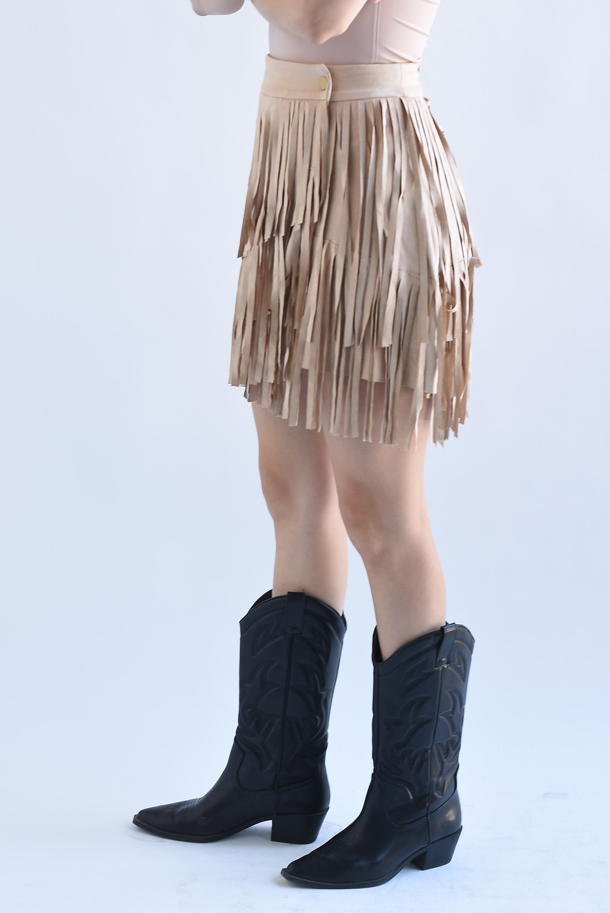 Falda envolvente suede flecos Arena