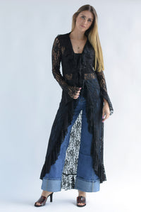 Fashion Styled Ensamble encaje lazos Negro