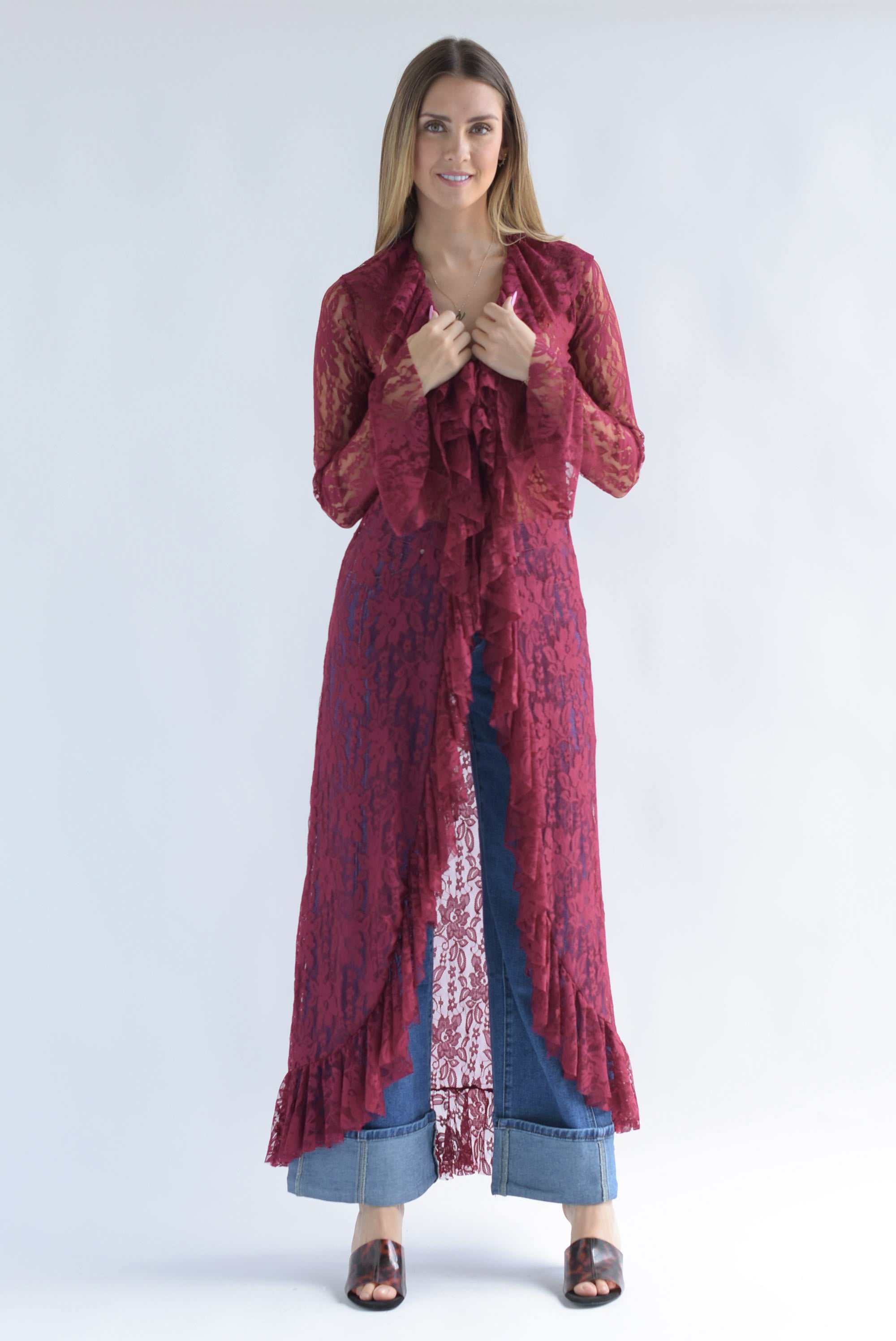 Ensamble encaje lazos Rojo Cereza