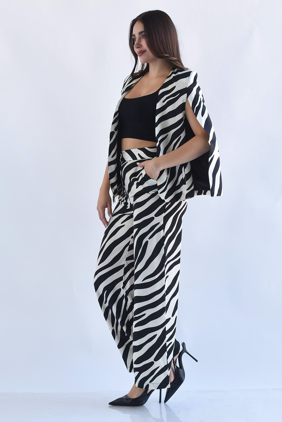 Set Pantalón y Blazer capa zebra