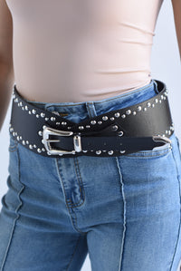 Fashion Styled Cinturón estoperoles Negro