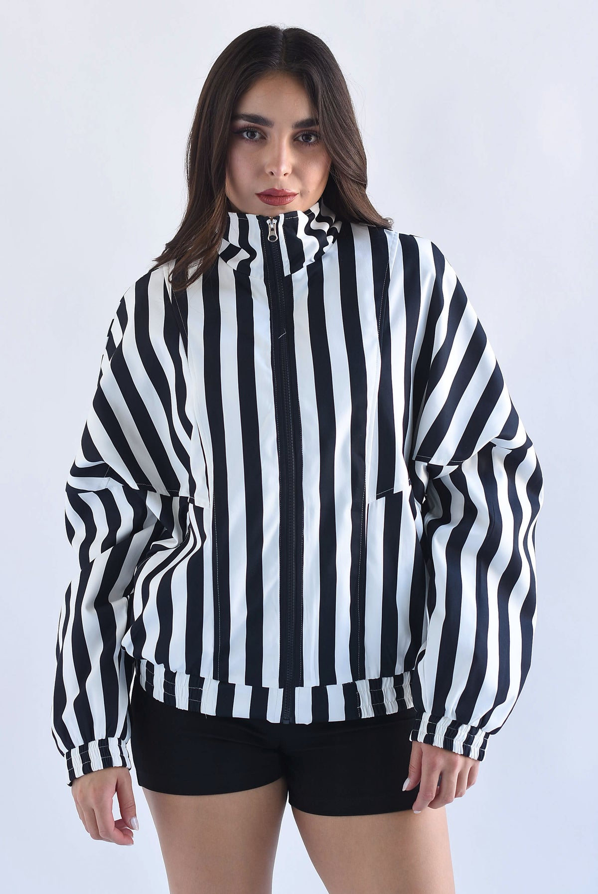 Chamarra bomber rayas bitono