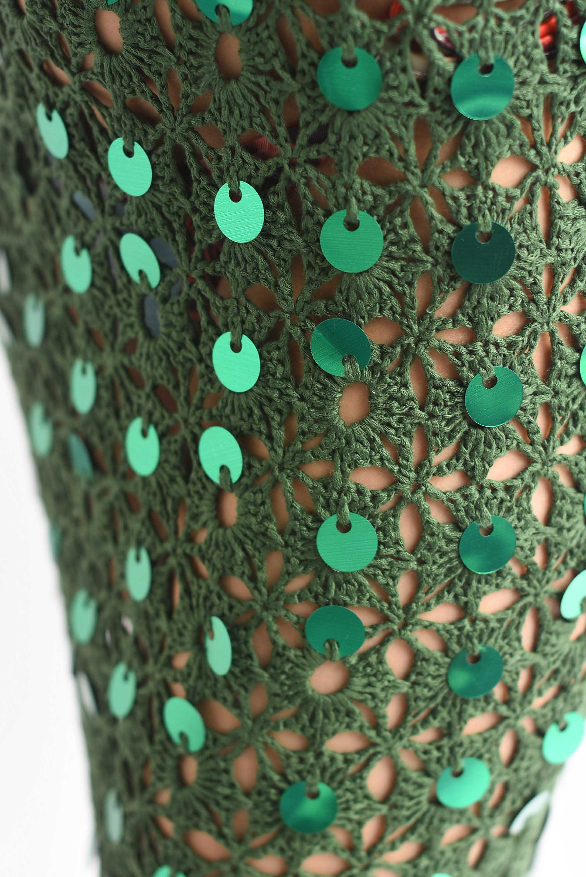 Vestido crochet lentejuela chunky