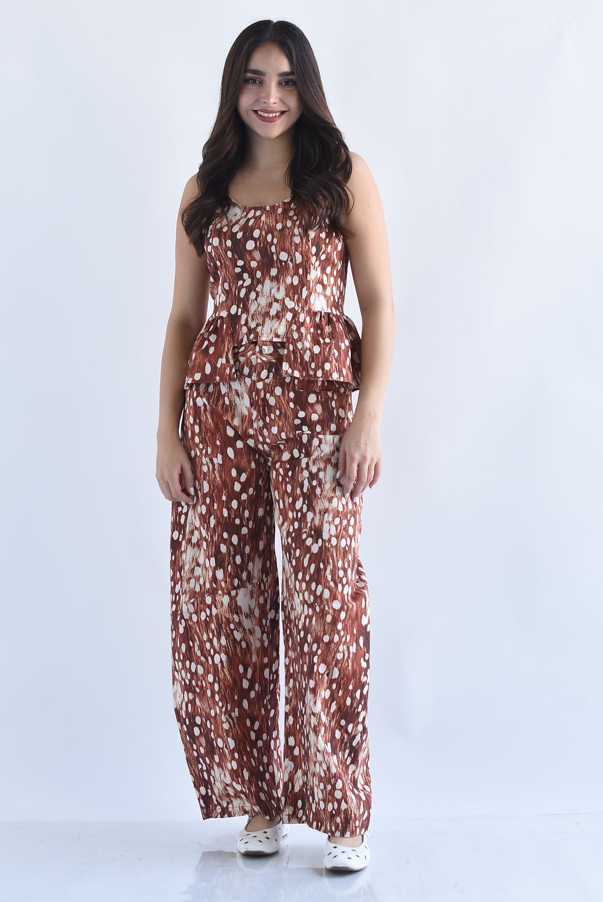 Set Jeans barrel y Blusa peplum Bambi