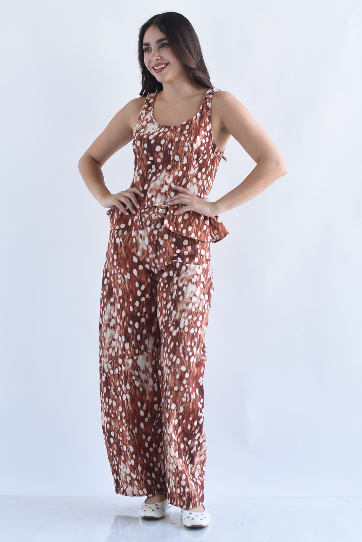Set Jeans barrel y Blusa peplum Bambi